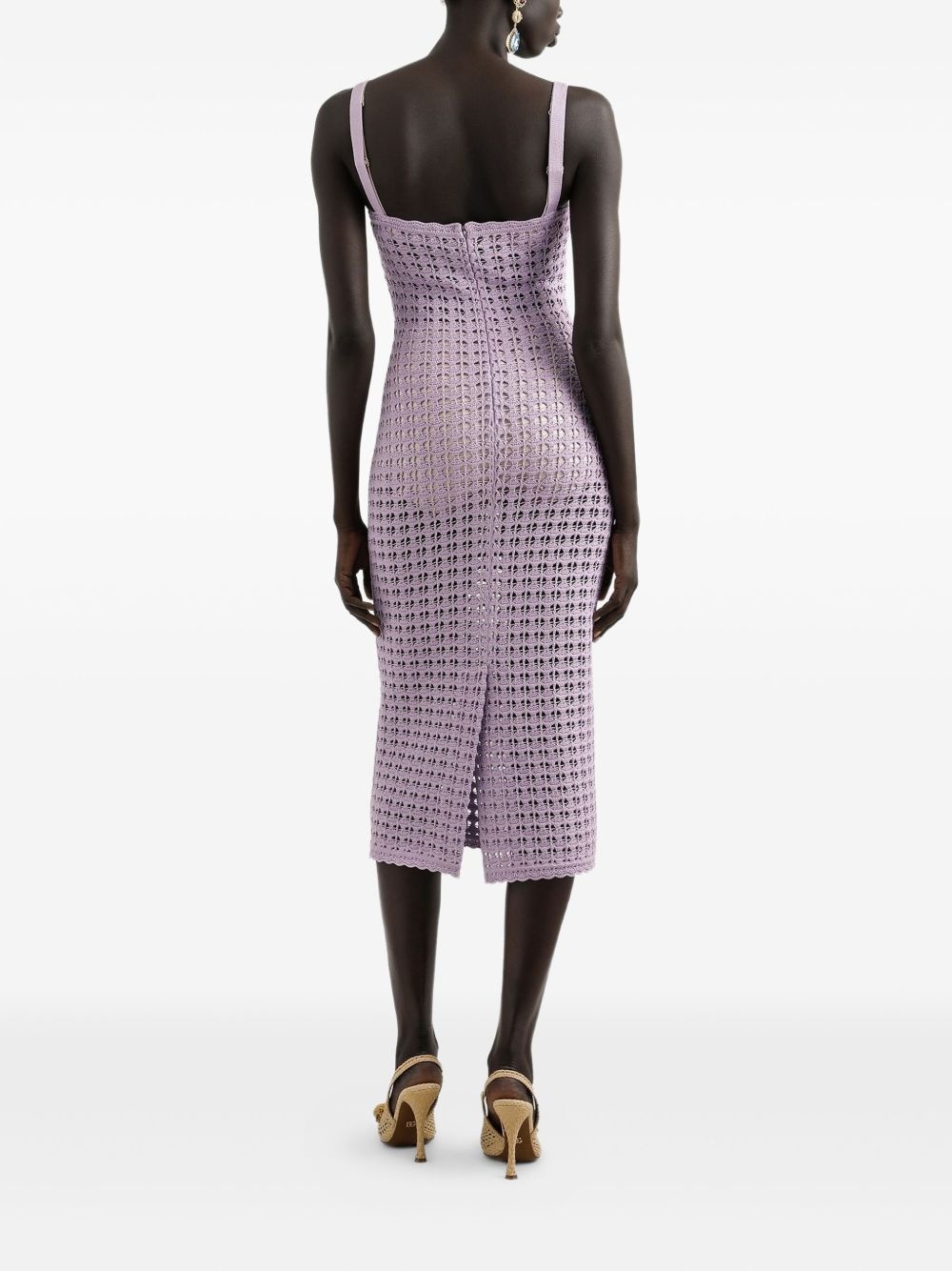 open-knit midi dress - 3