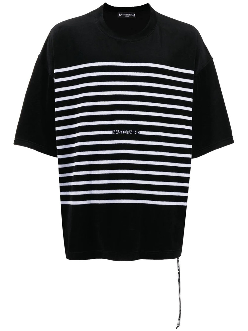 striped skull-print T-shirt 1