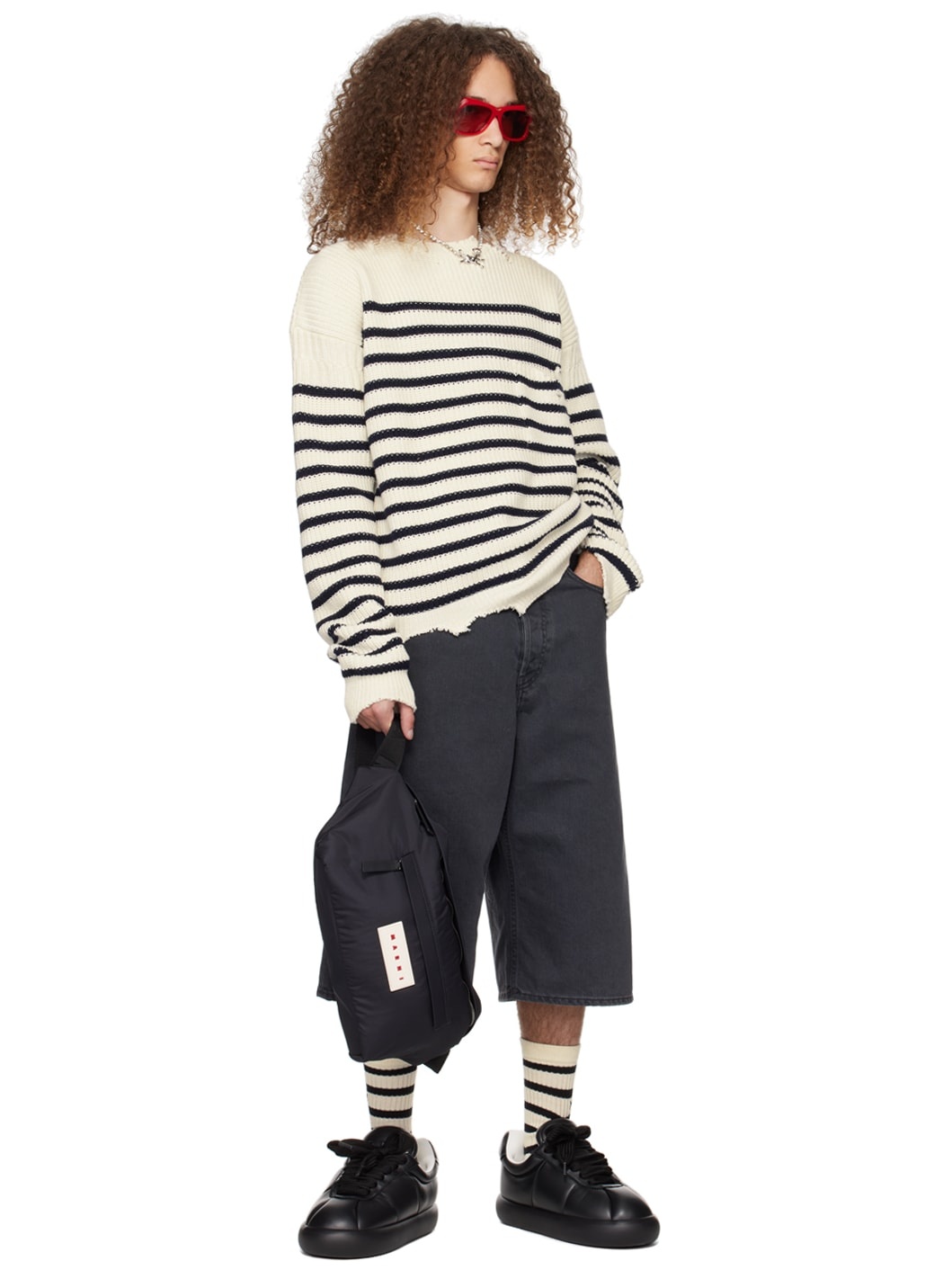 Marni BLACK LEATHER BIGFOOT 2.0 SNEAKER | REVERSIBLE