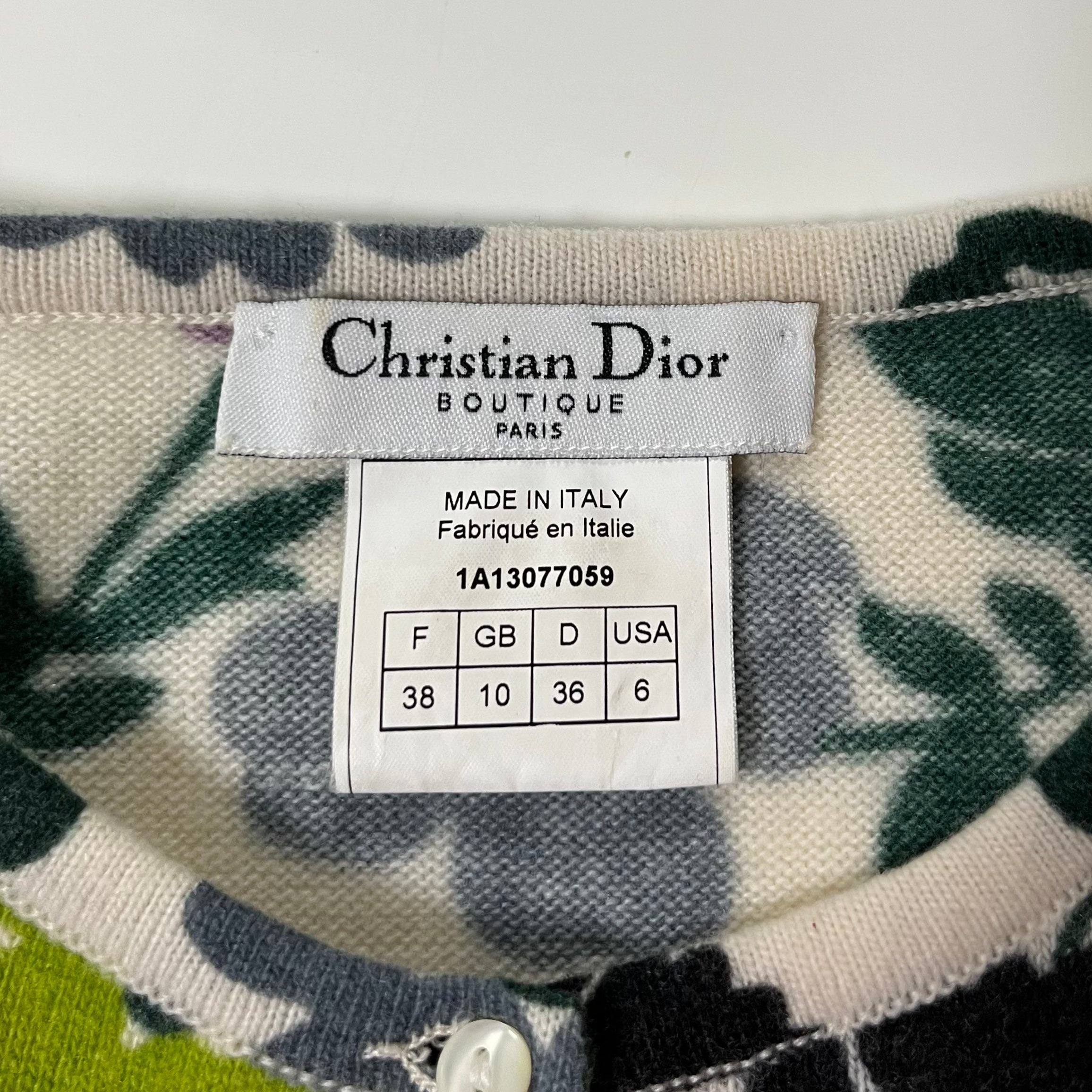 CHRISTIAN DIOR Fall Winter 2001 Floral Print Knit Cardigan - 4
