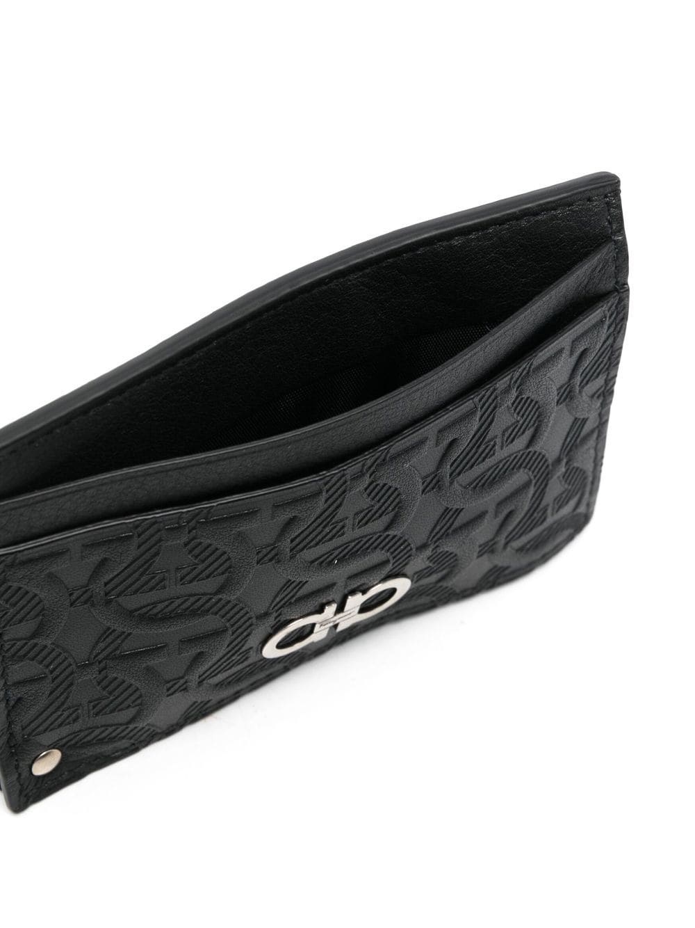 logo-debossed leather cardholder - 3