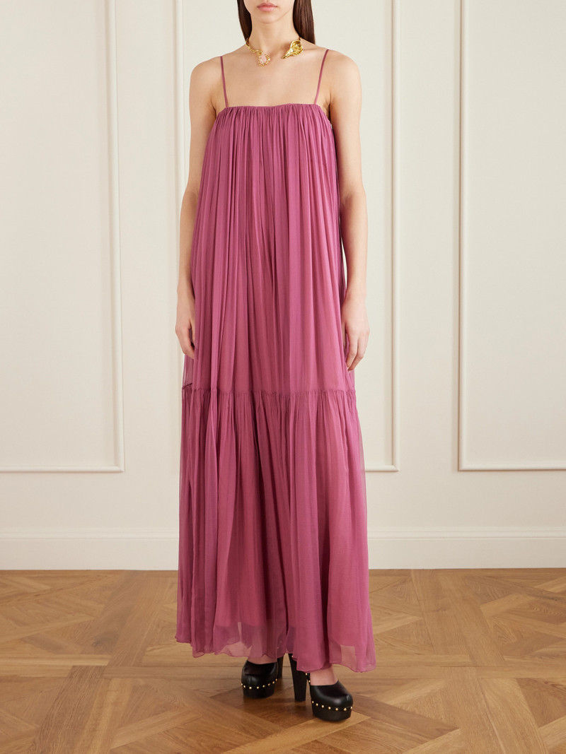 Chloé Tiered Pleated Silk-chiffon Maxi Dress outlook