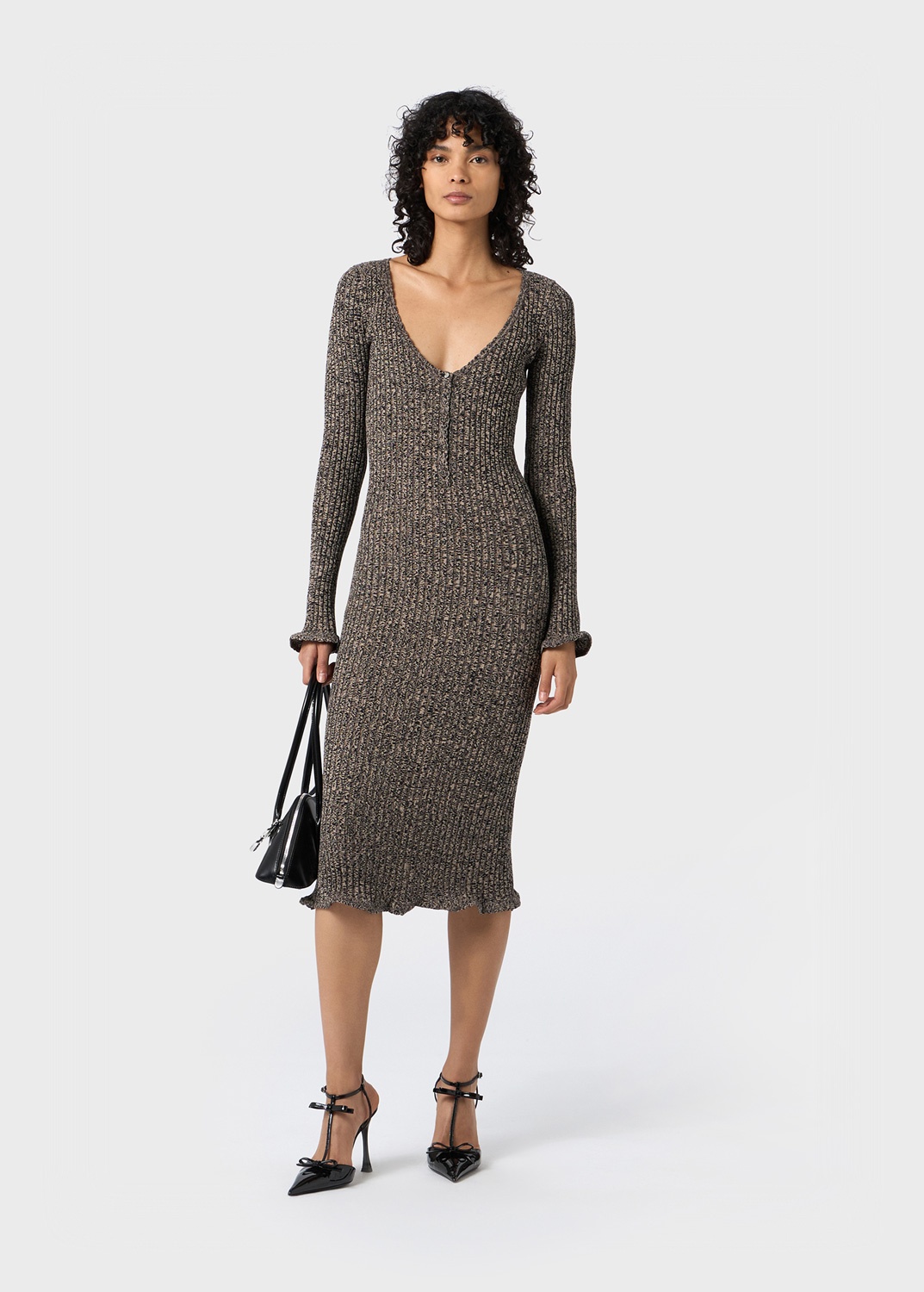 RIBBED KNIT MIDI DRESS - 2