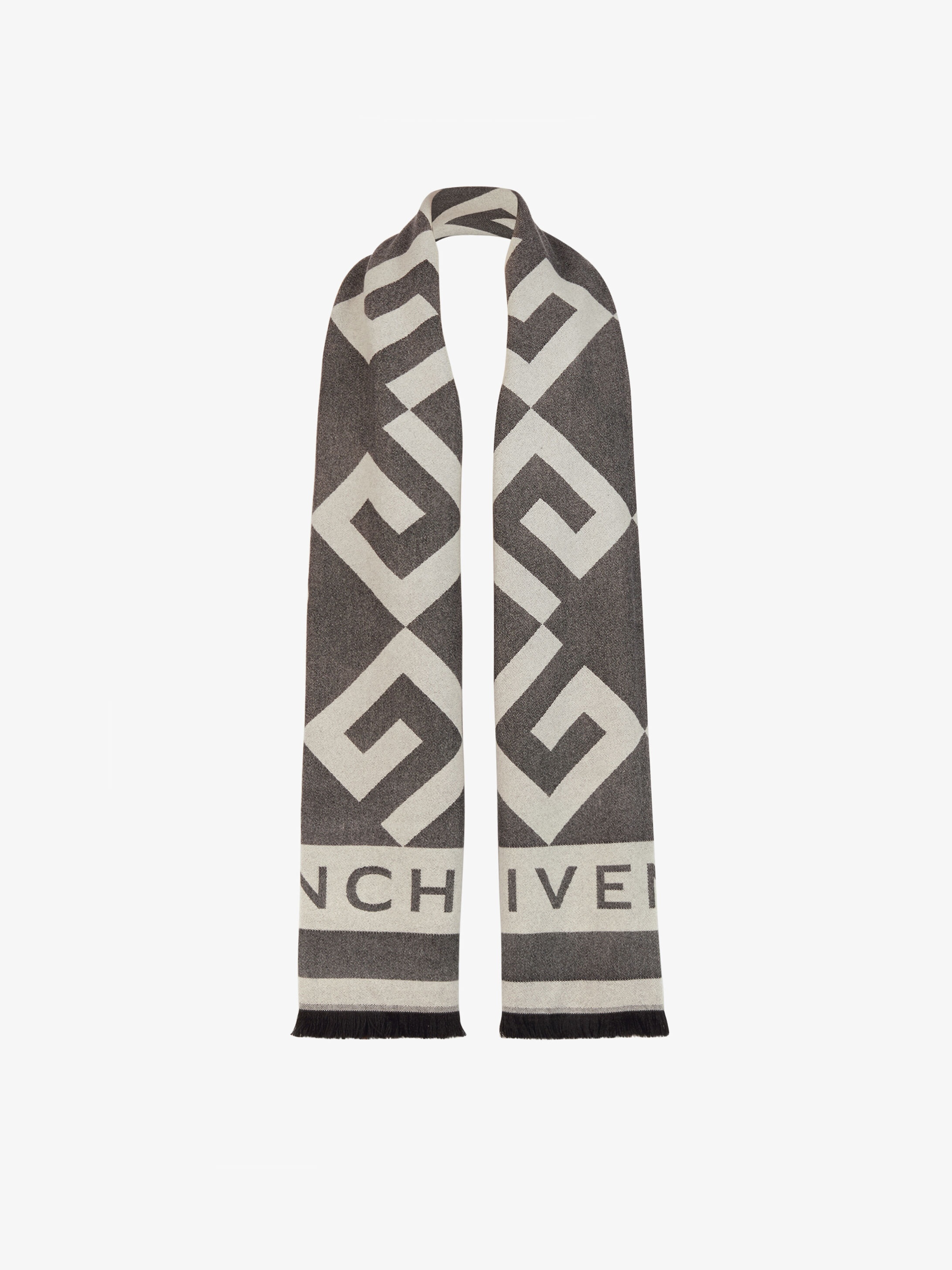 G MONOGRAM STOLE IN WOOL AND CASHMERE - 1