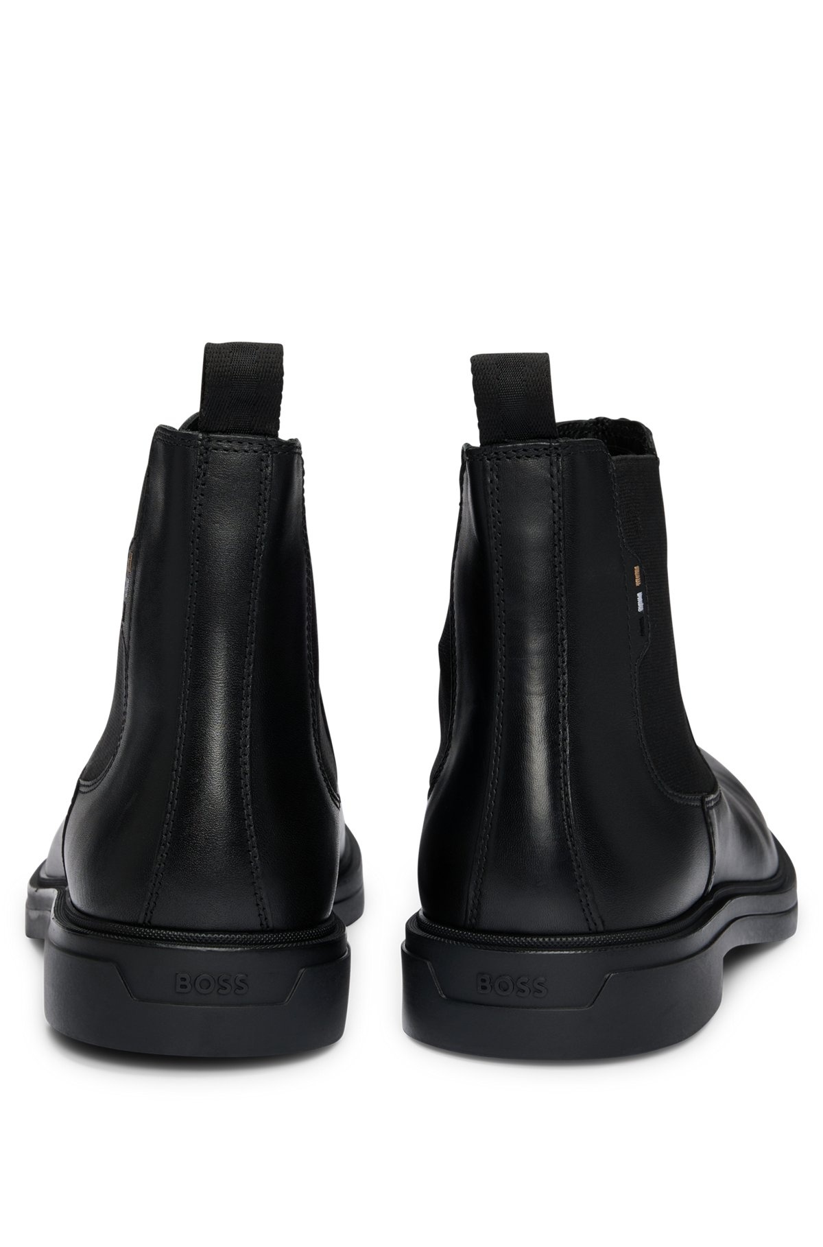 LEATHER CHELSEA BOOTS WITH SIGNATURE-STRIPE DETAIL - 5