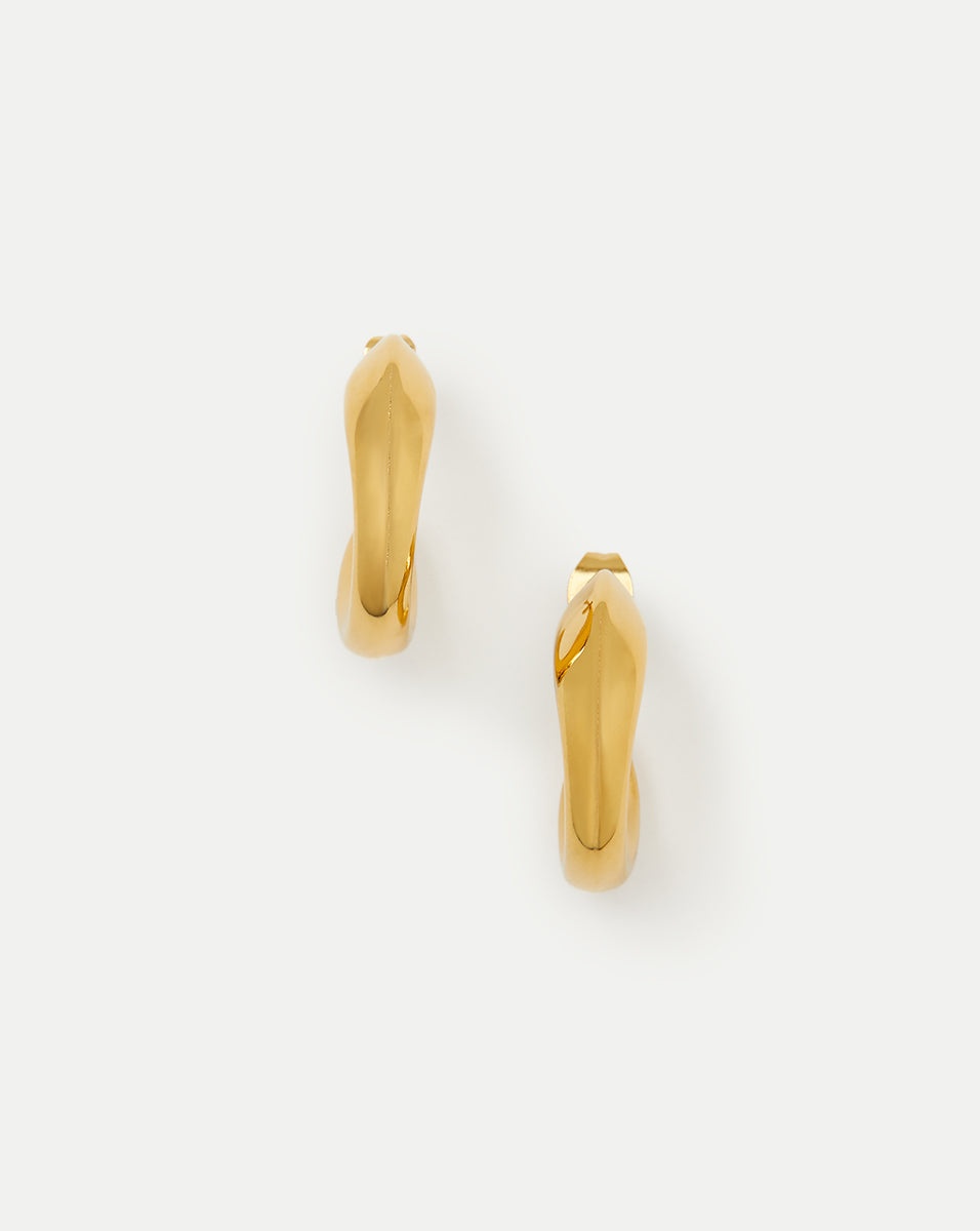 JULIET GOLD CURVED HOOPS - 3