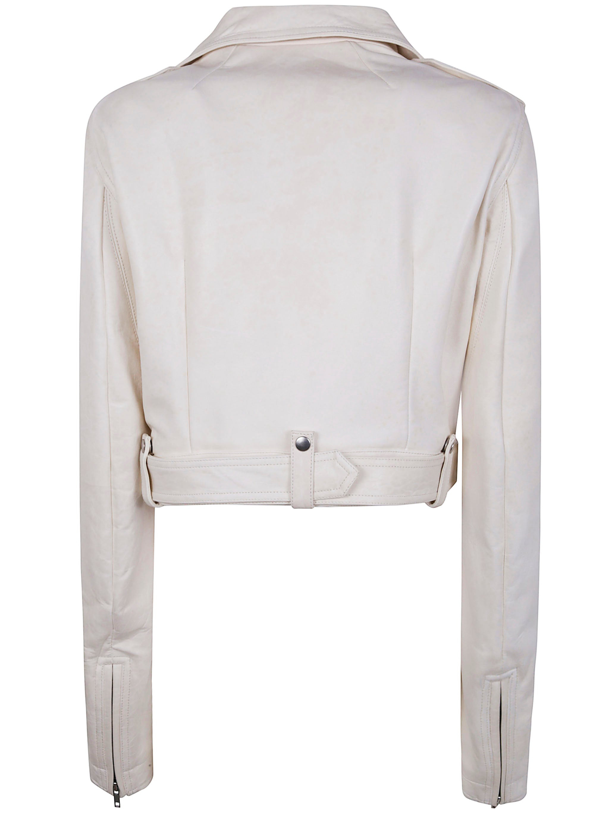 Rick Owens Women Cropped "Luke" S Stooges Leather Jacket - 7