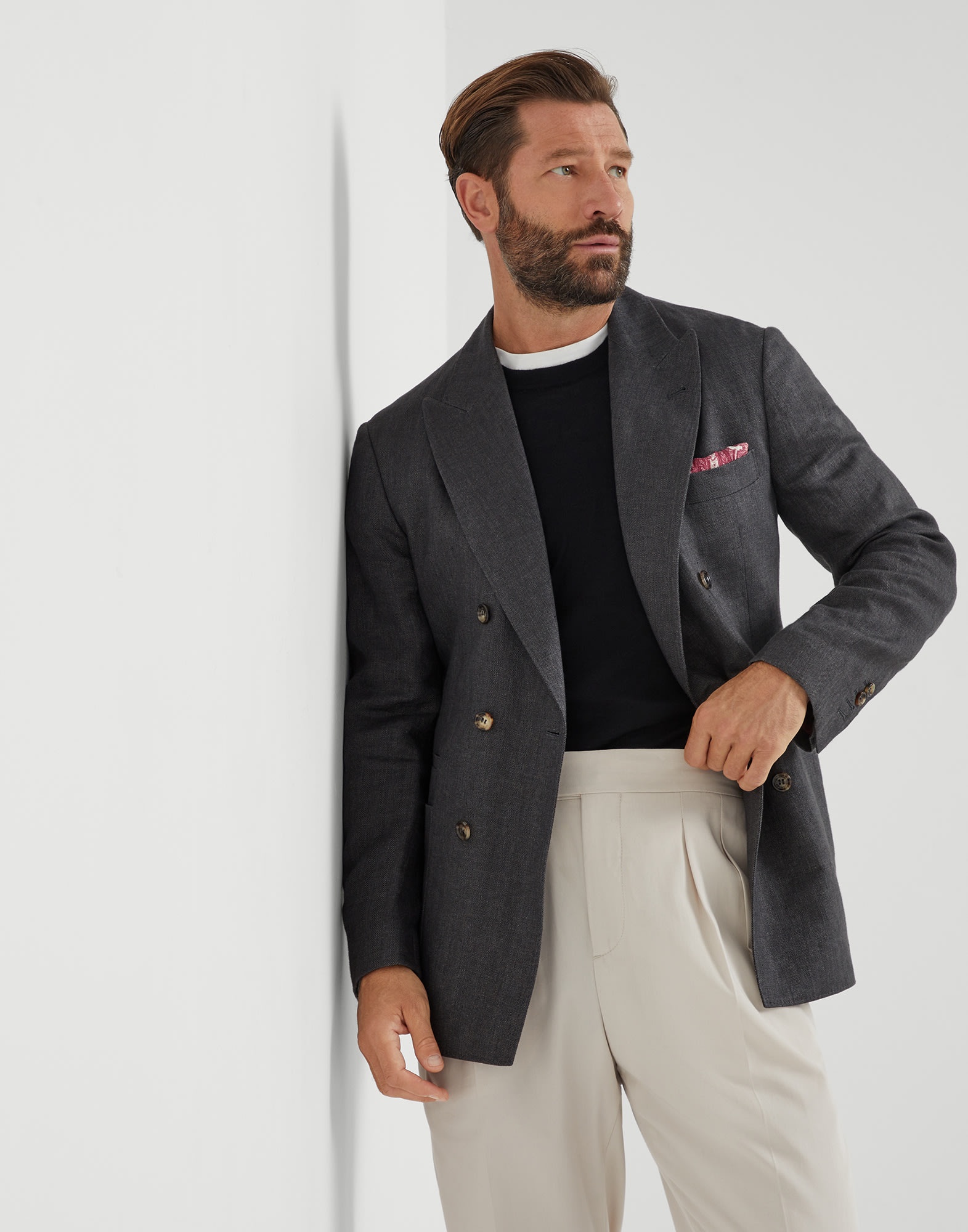 Virgin wool and cashmere lightweight sweater with patches - 4