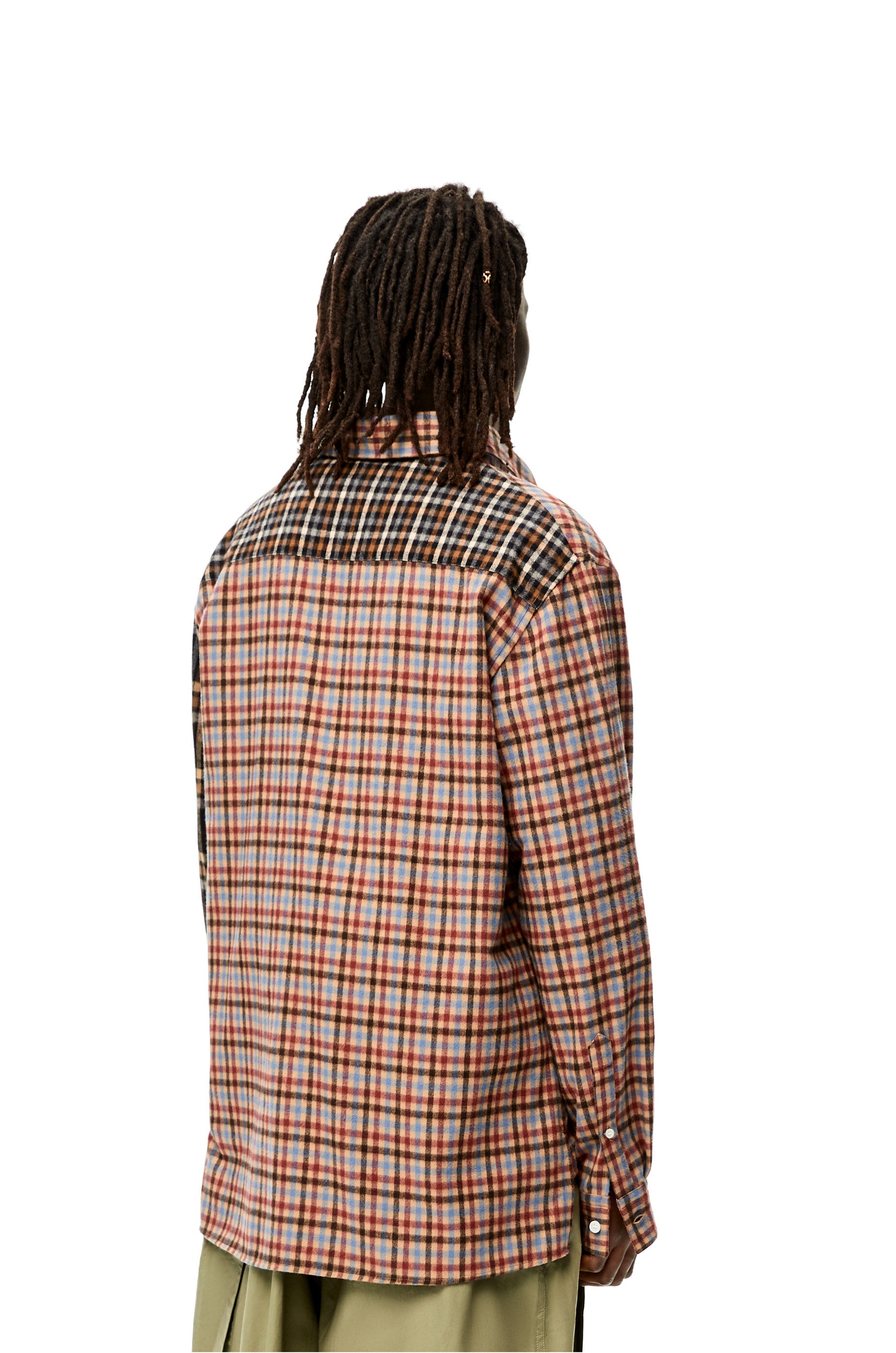 Patchwork flannel shirt in organic cotton - 4