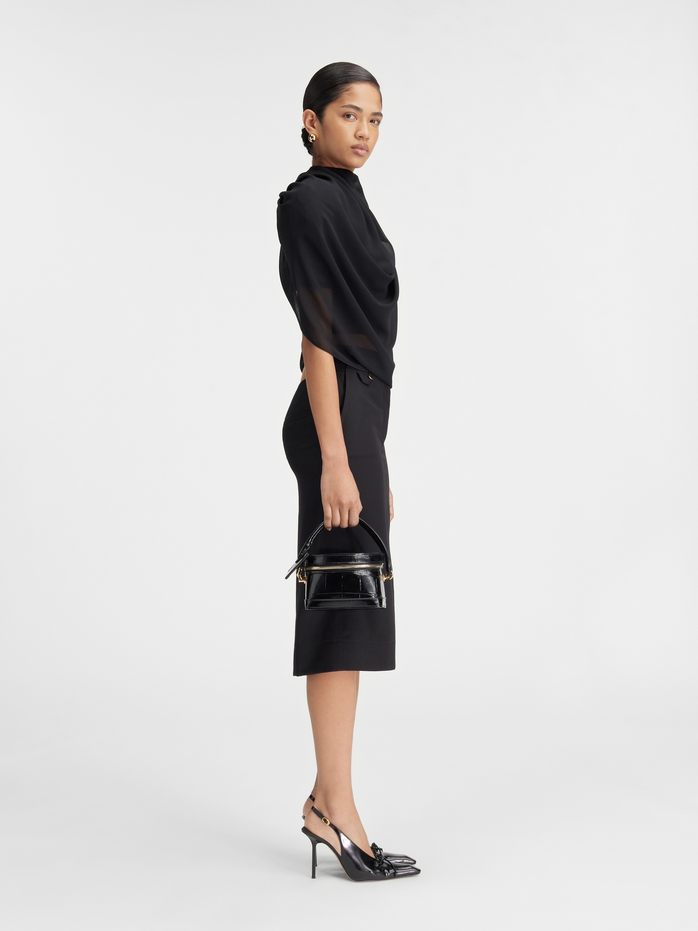 Jacquemus Le haut Capa layered blouse - Black