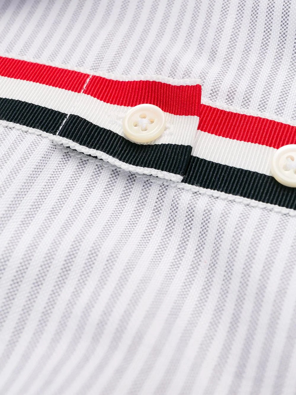 vertical-stripe RWB-detail shirt - 6