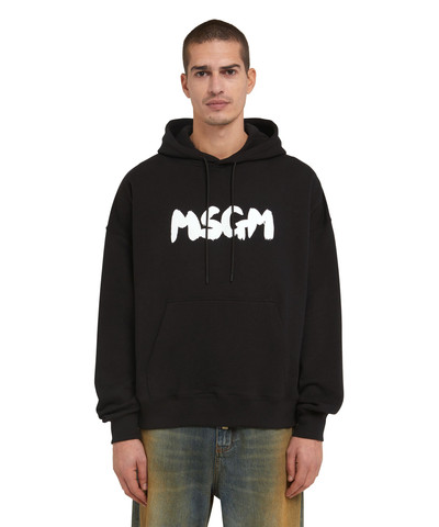 MSGM Hooded sweatshirt with new brushstroke logo outlook