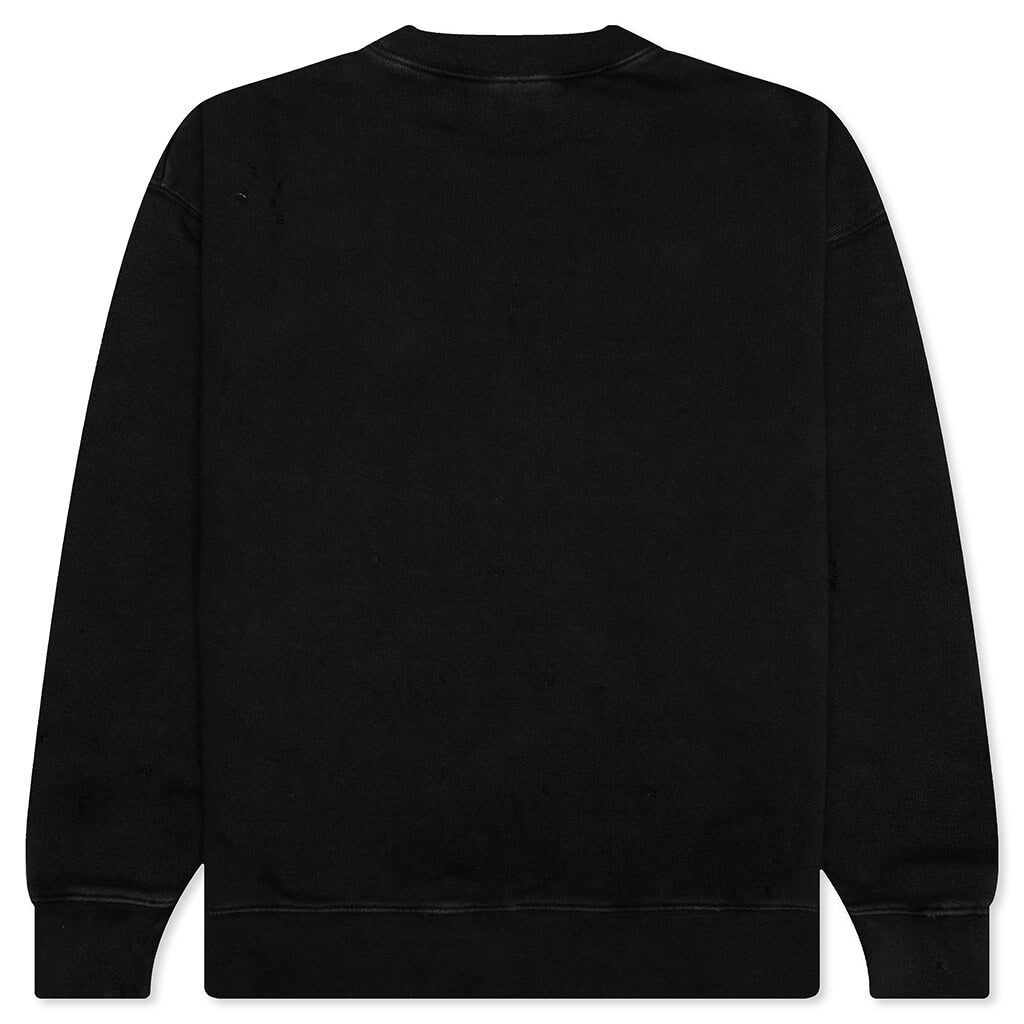 PALM ANGELS GD BURNING LOGO CREWNECK - BLACK/WHITE - 2