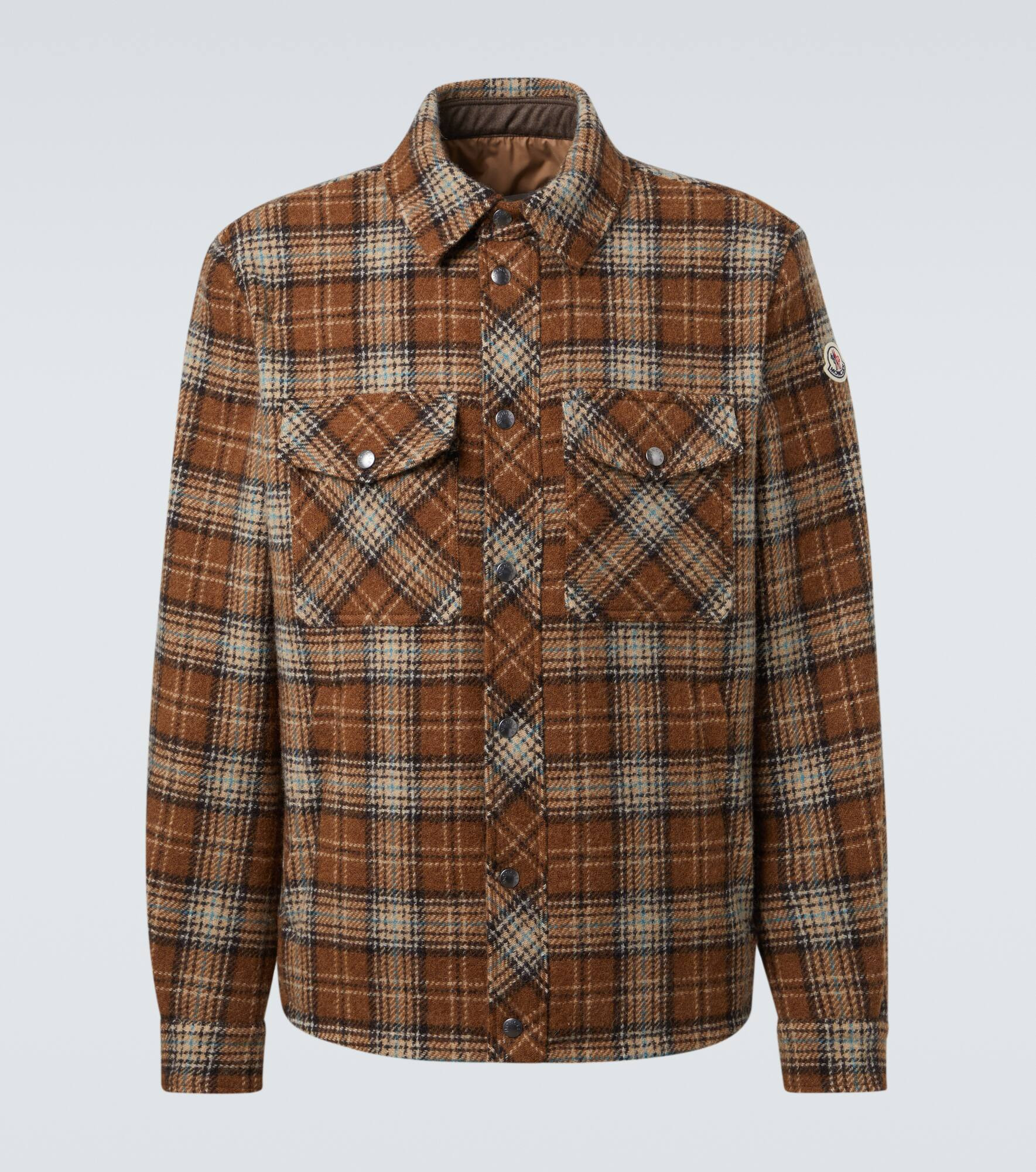 Checked virgin wool overshirt - 1