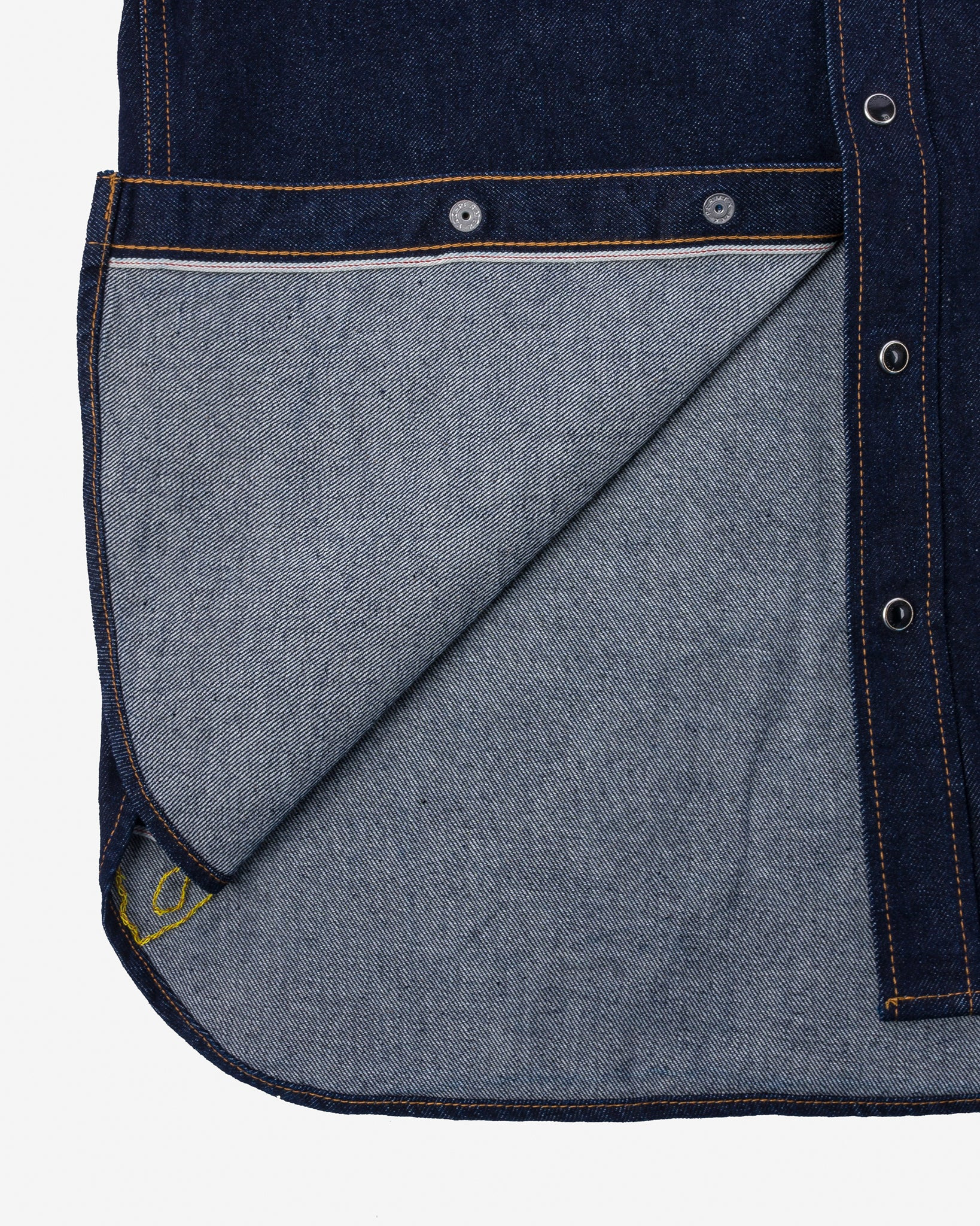 IHSH-33-IND 12oz Selvedge Denim Western Shirt - Indigo - 19