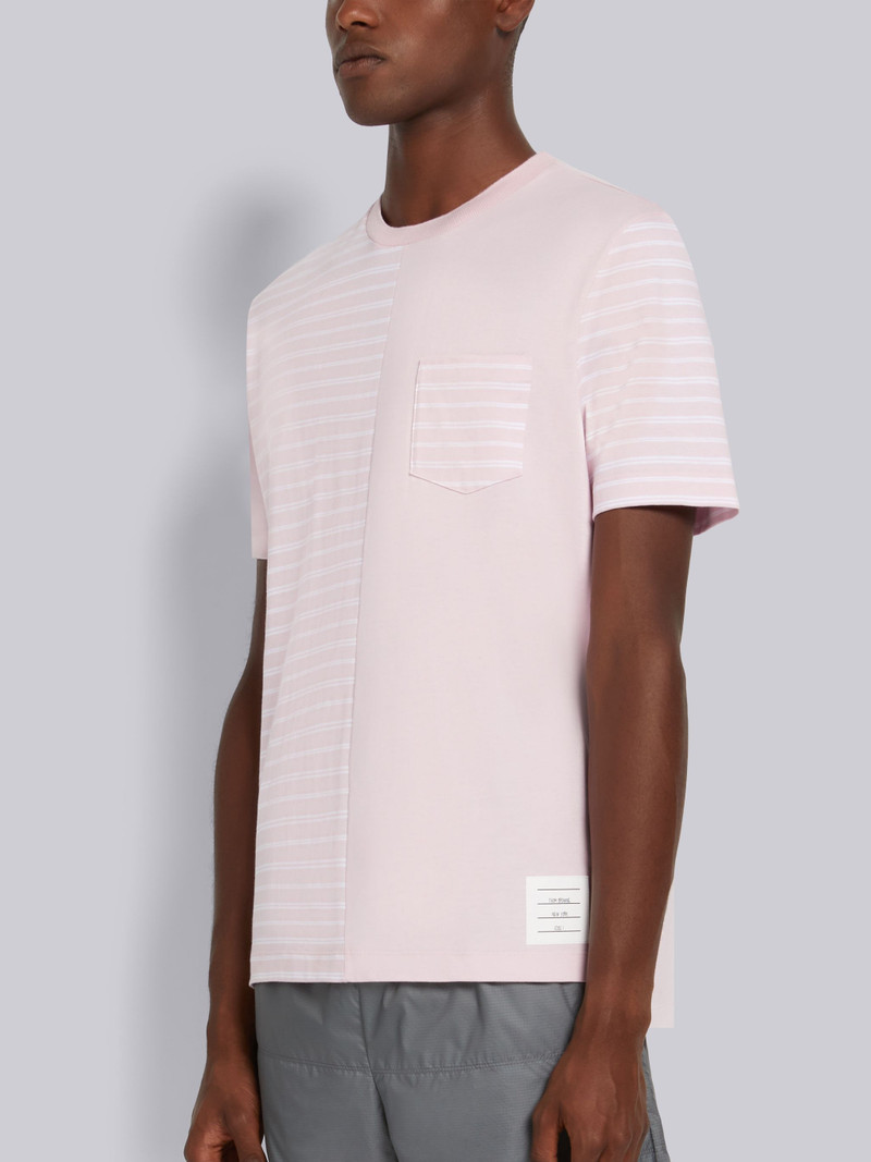 Thom Browne Light Pink Fun-Mix Organic Stripe Jersey Relaxed Fit Tee outlook