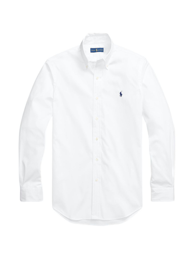 logo-embroidered buttoned shirt 1