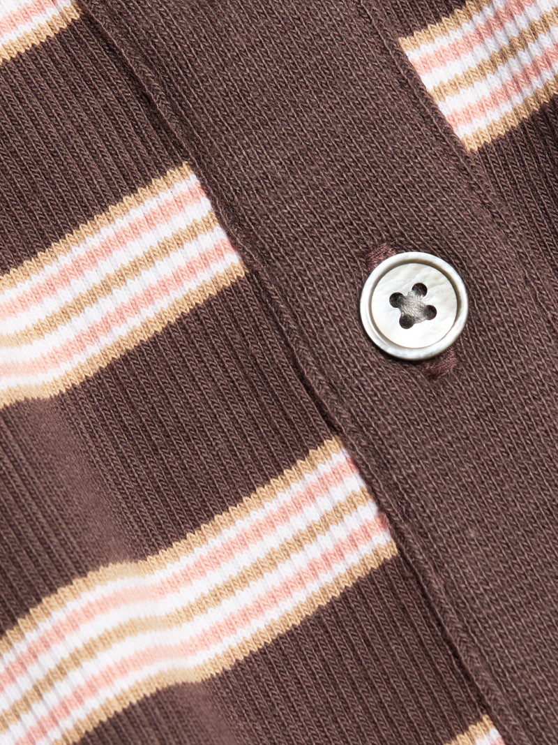 Women's Lanier Striped Polo Minidress - Brown Stripe 7