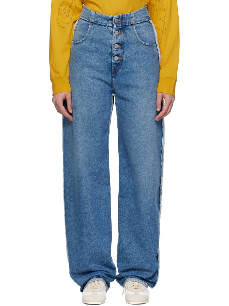 Blue Raw Edge Jeans 1