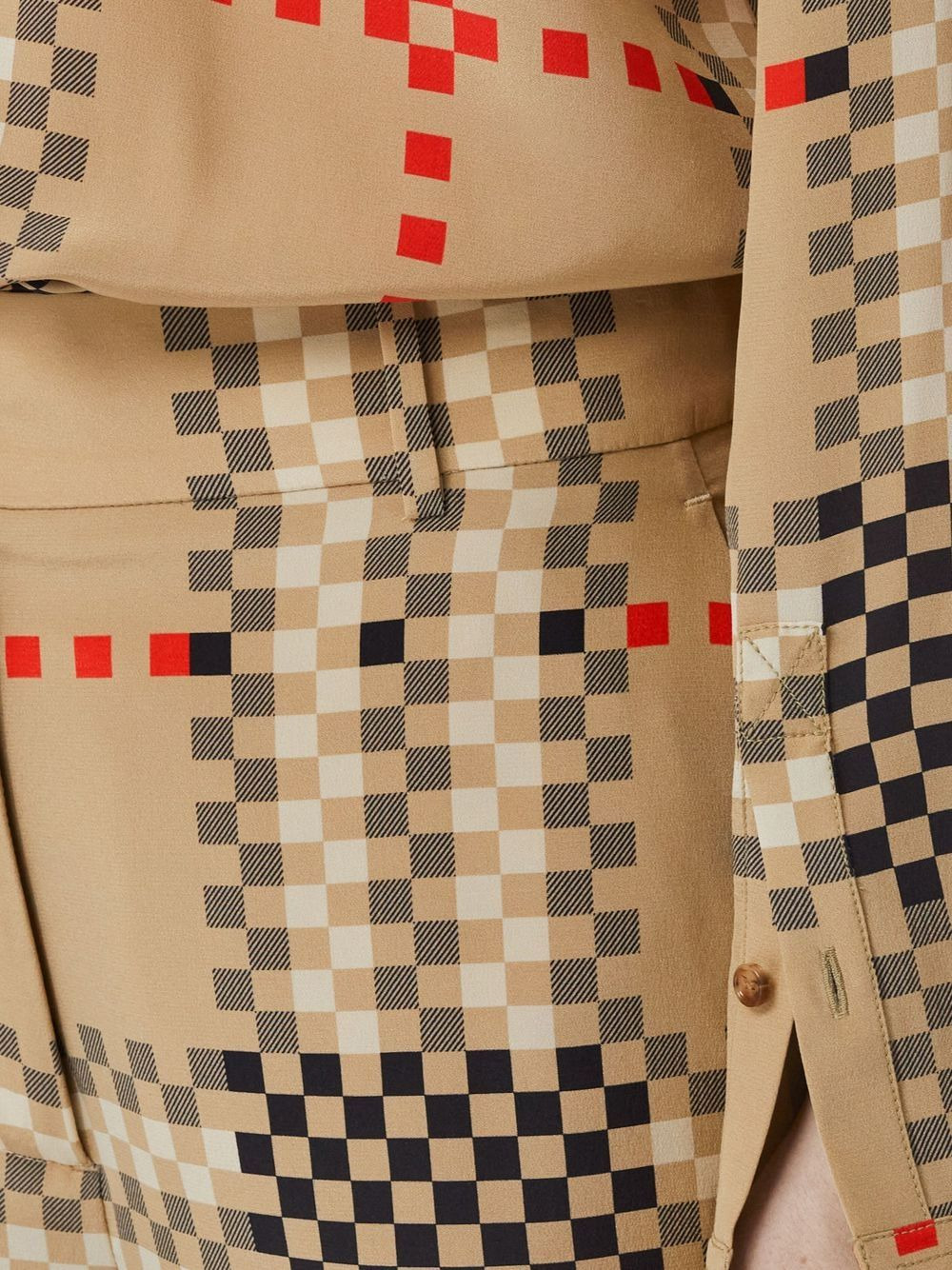 Pixel Check wide-leg trousers - 5
