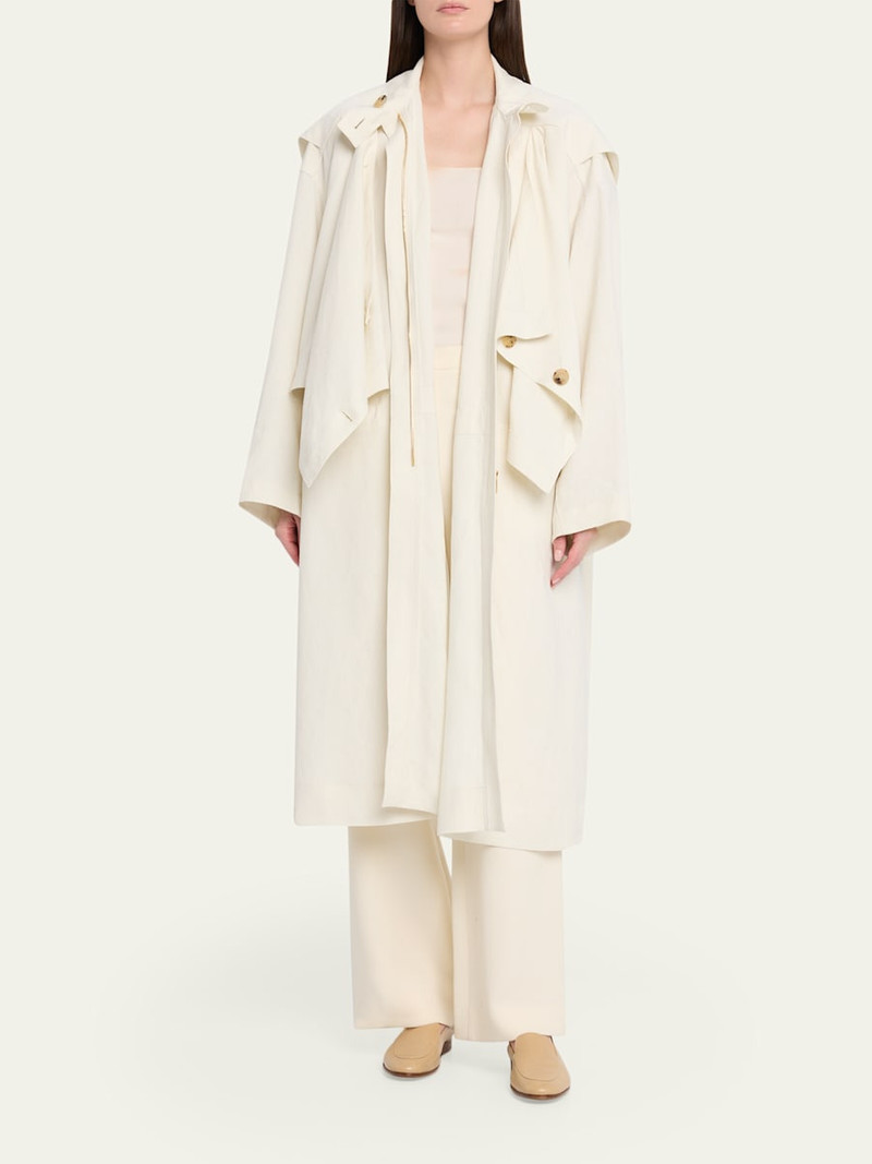 MICHAEL KORS COLLECTION Linen Draped Oversized Wind Coat outlook