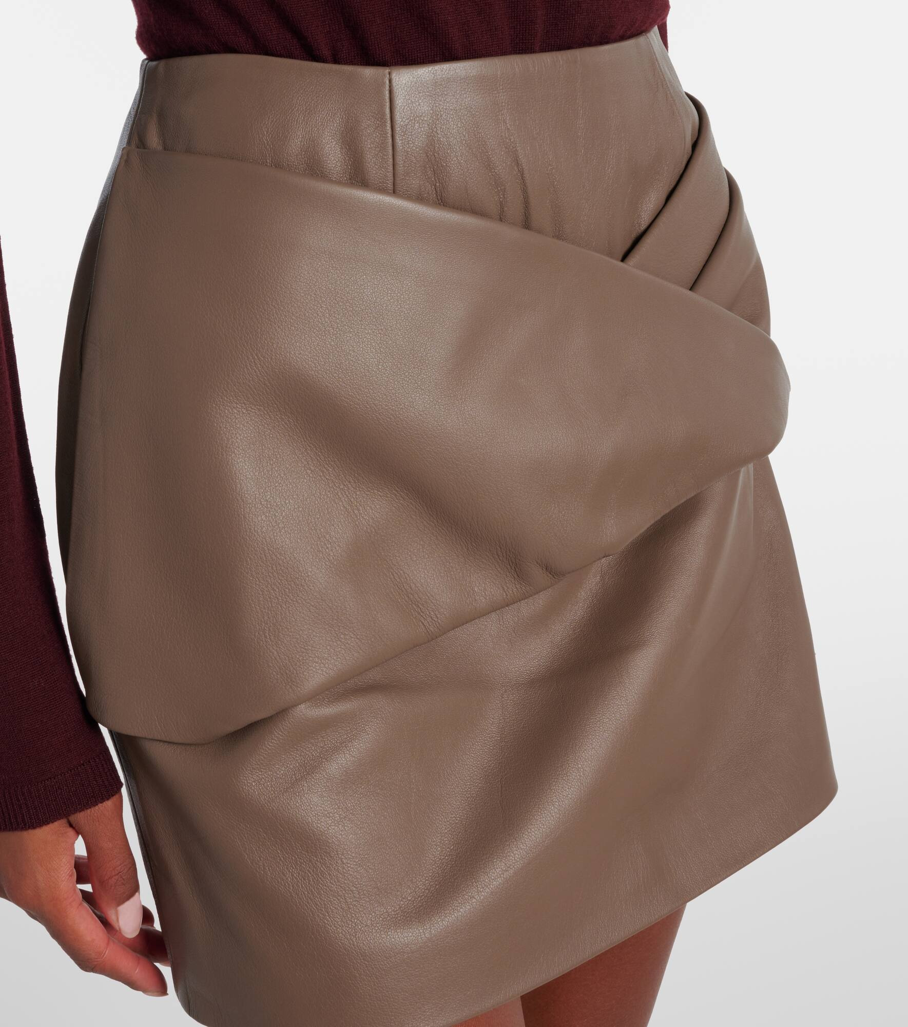 Liss pleated leather miniskirt - 4