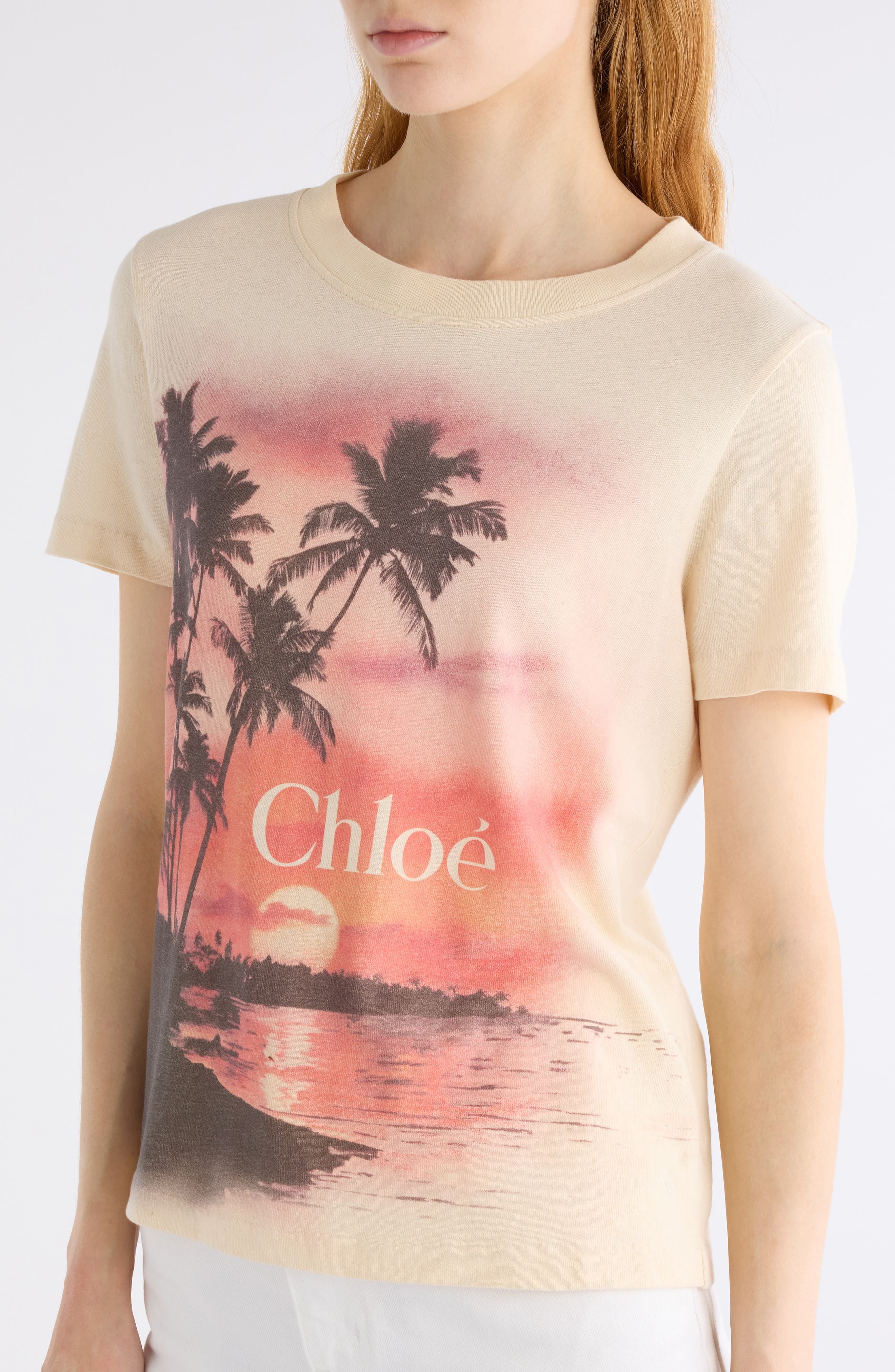 Chloé Sunset Cotton Jersey Graphic T-Shirt in Blondie Yellow at Nordstrom - 5