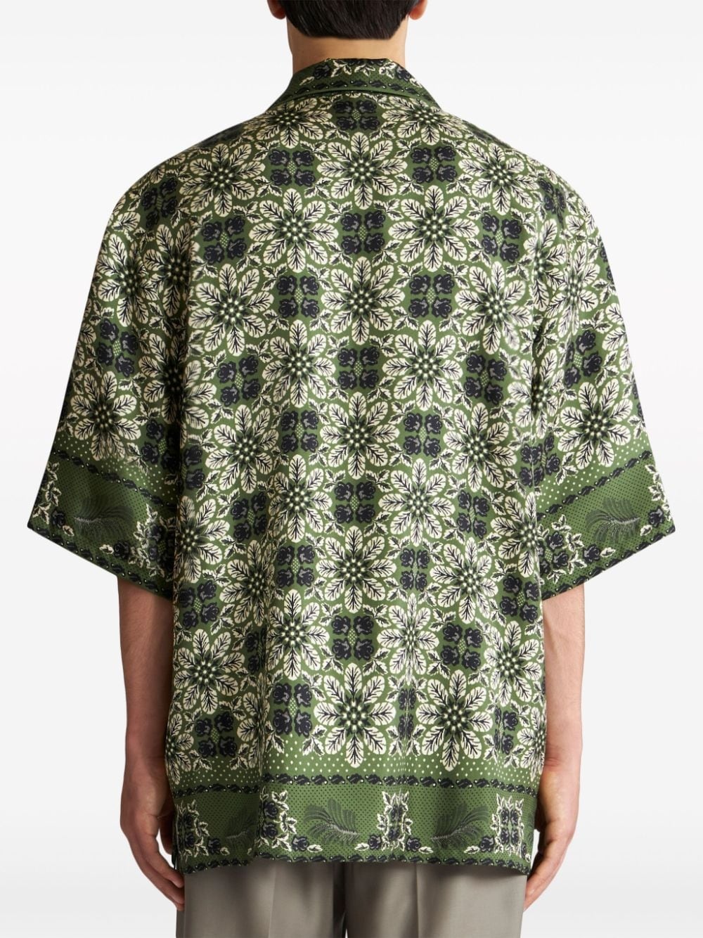 floral-print silk shirt - 3