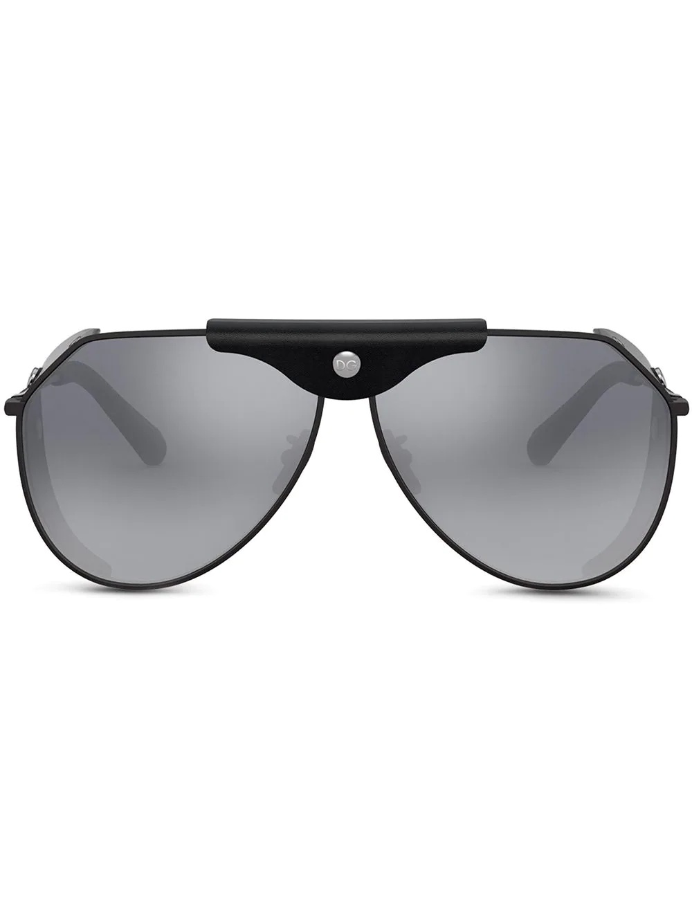 logo-plaque goggle-frame sunglasses - 1