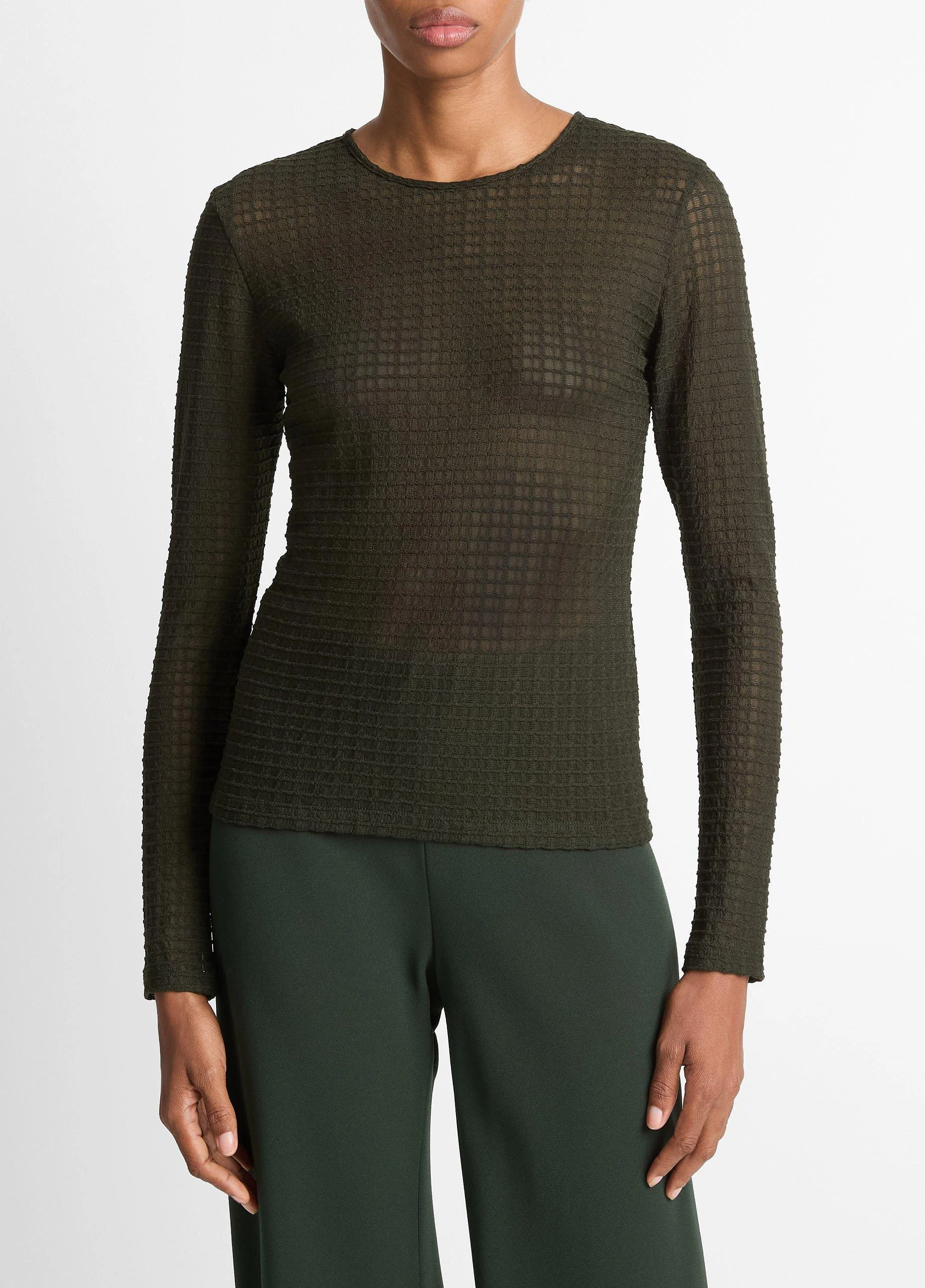 Shadow Grid Long-Sleeve Top - 1