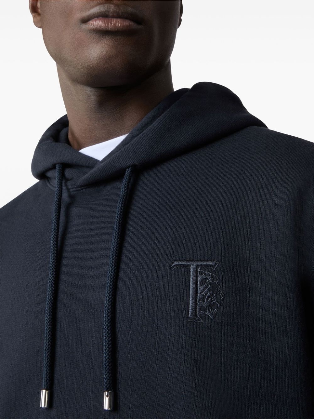 embroidered-logo cotton hoodie - 4