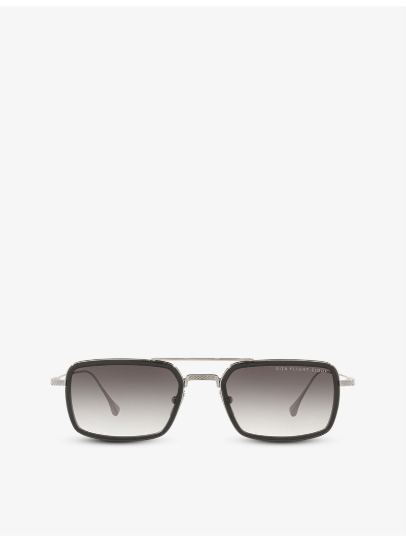 DTS134-53-01-Z Flight.008 rectangular acetate and titanium aviator sunglasses 1