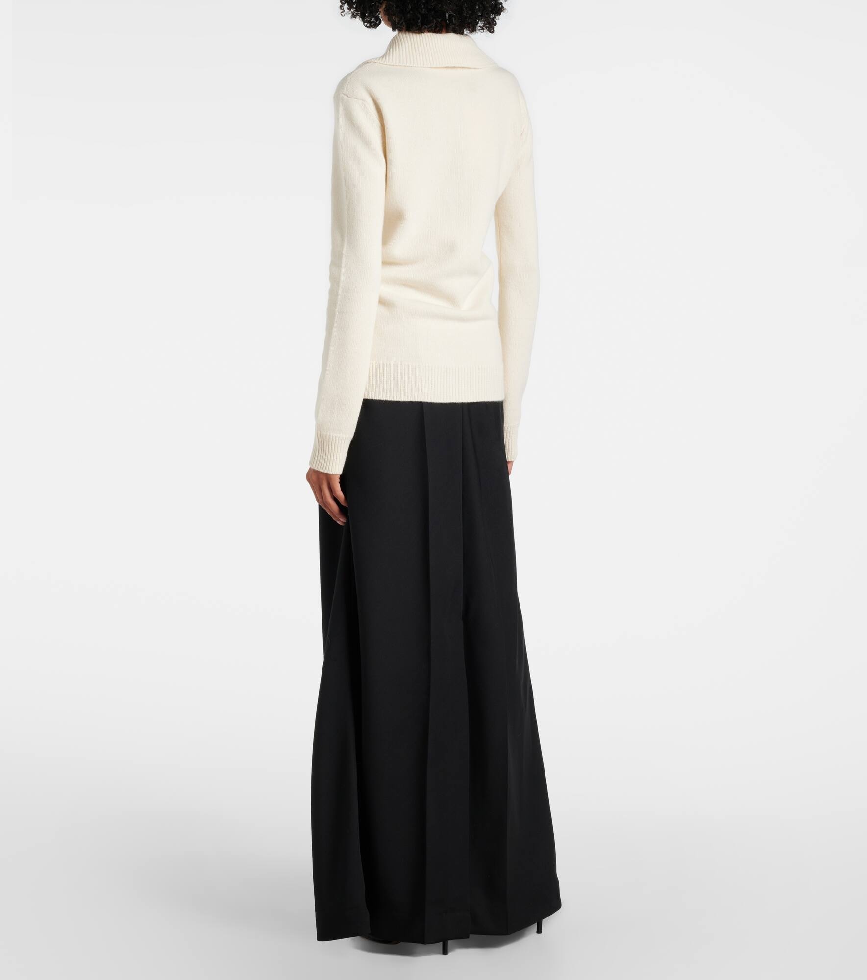 Wool and cashmere polo sweater - 3