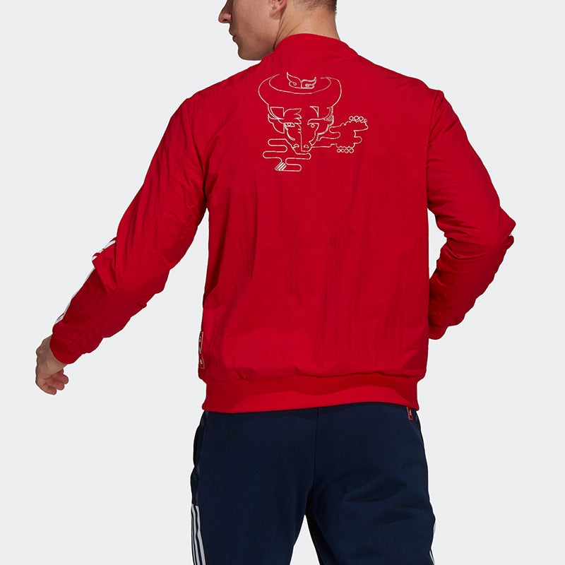 adidas Afc Cny Bomber Series Arsenal Soccer/Football Sports Jacket Red GU6959 - 3