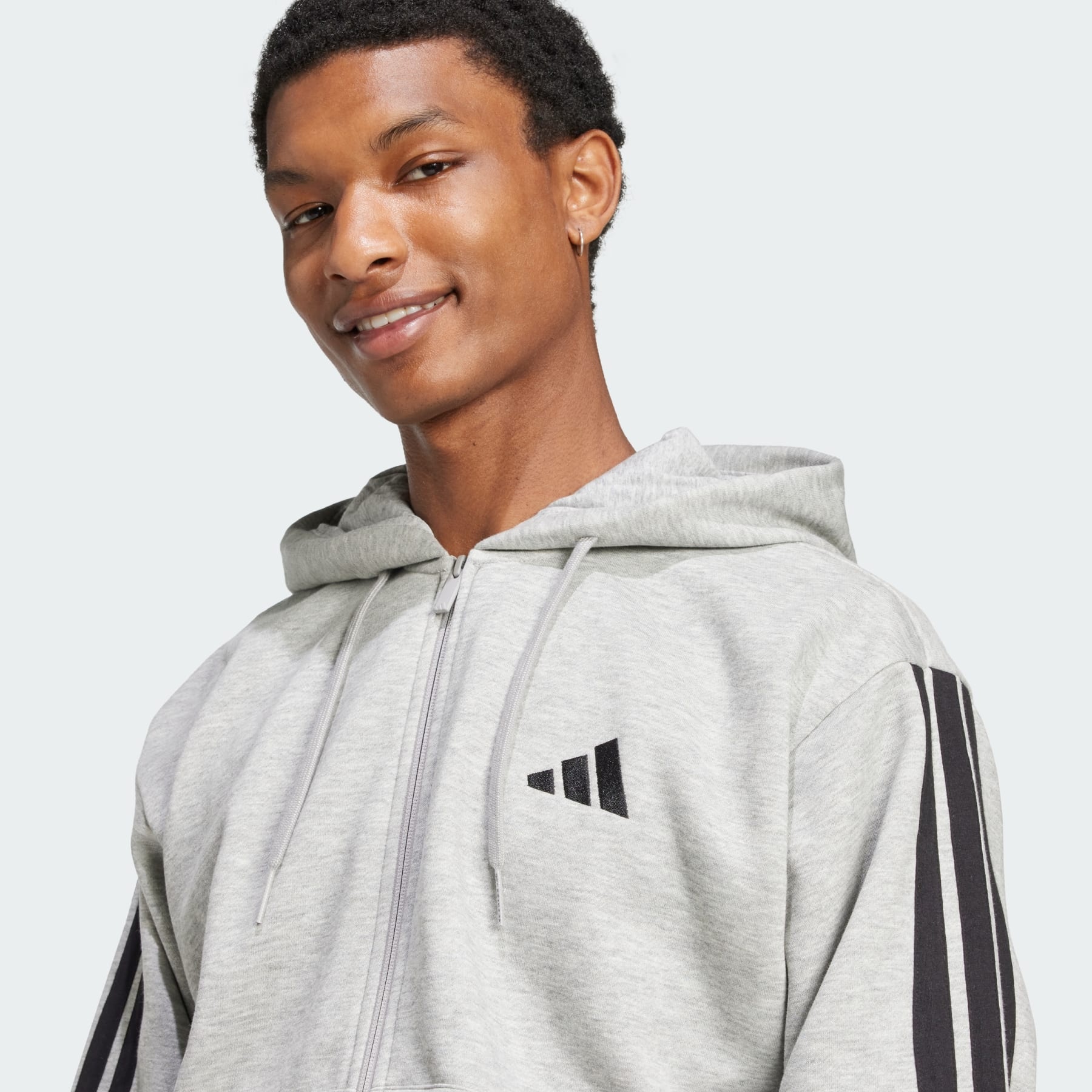 Essentials 3-Stripes Fleece Hoodie - 5