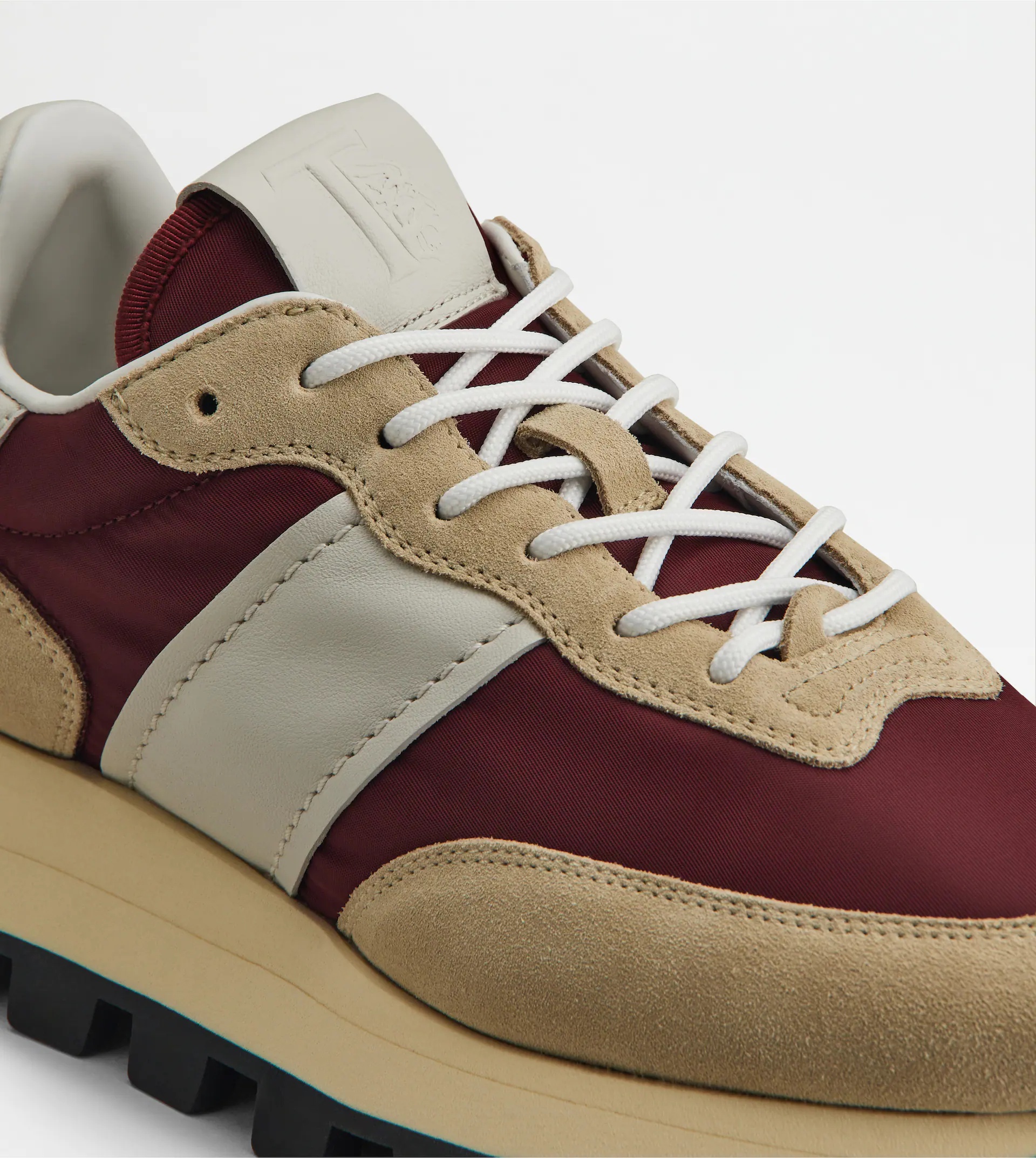 SNEAKERS TOD'S 1T IN SUEDE AND FABRIC - BEIGE, BURGUNDY, WHITE - 4