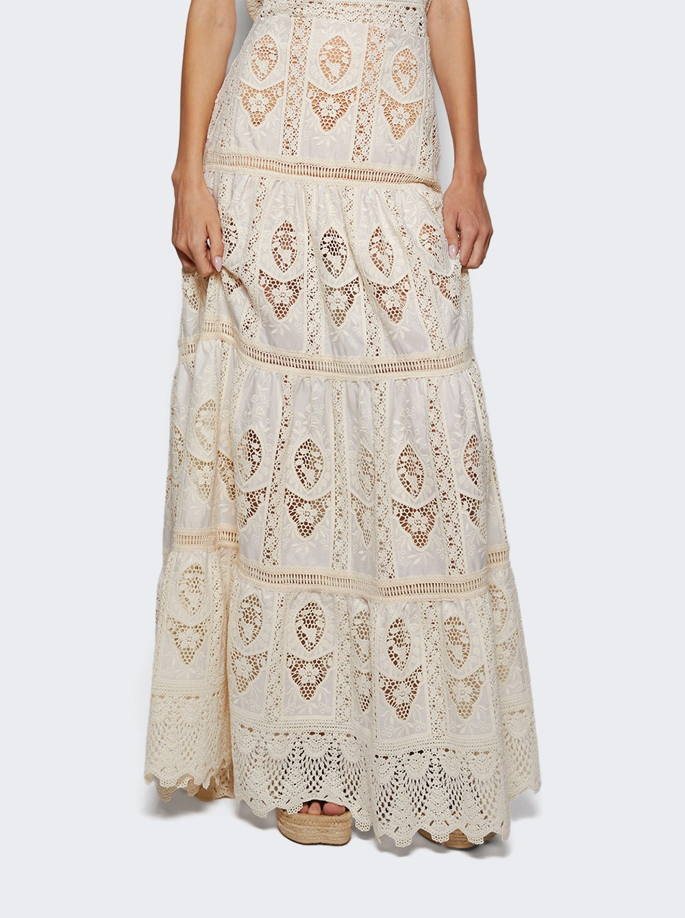 Highlighted Fields Maxi Skirt Ecru - 2