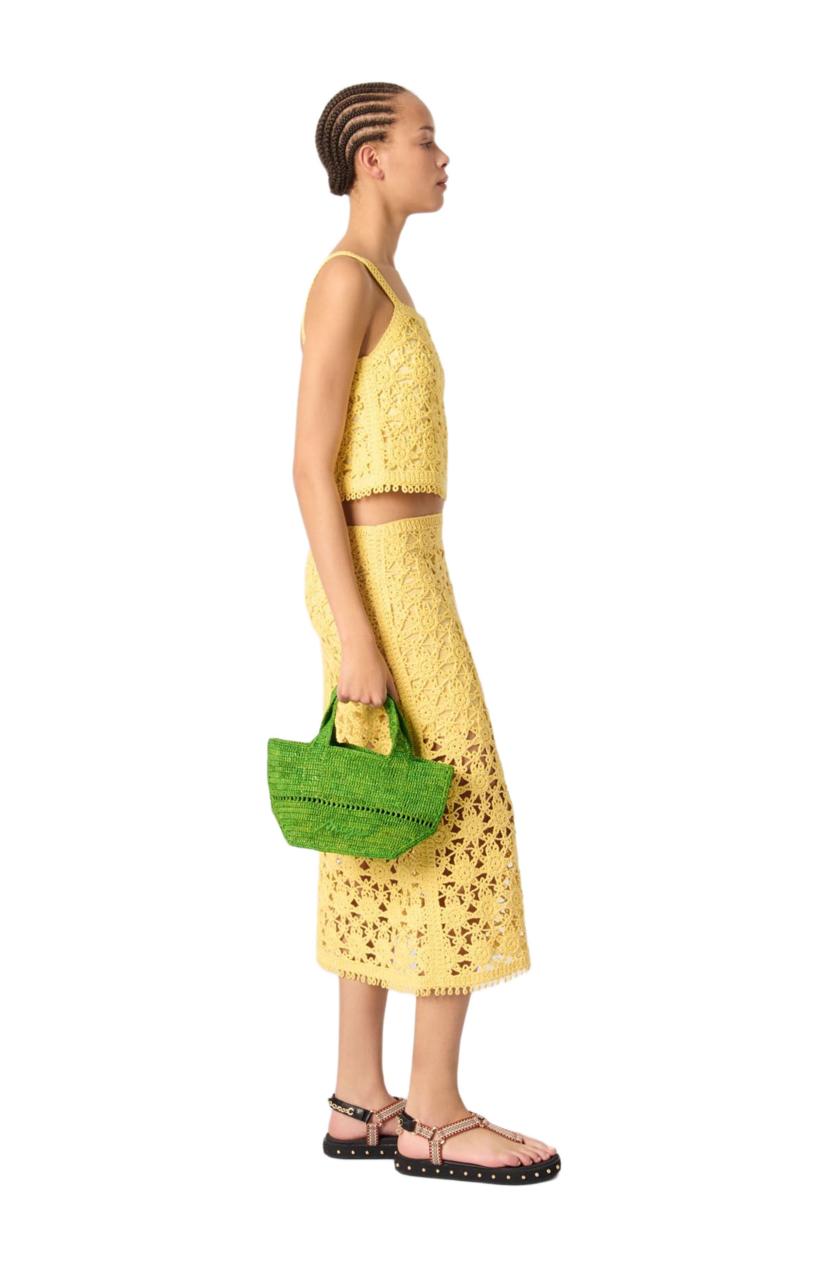 maje Crochet maxi skirt in Yellow Banana at Nordstrom - 3