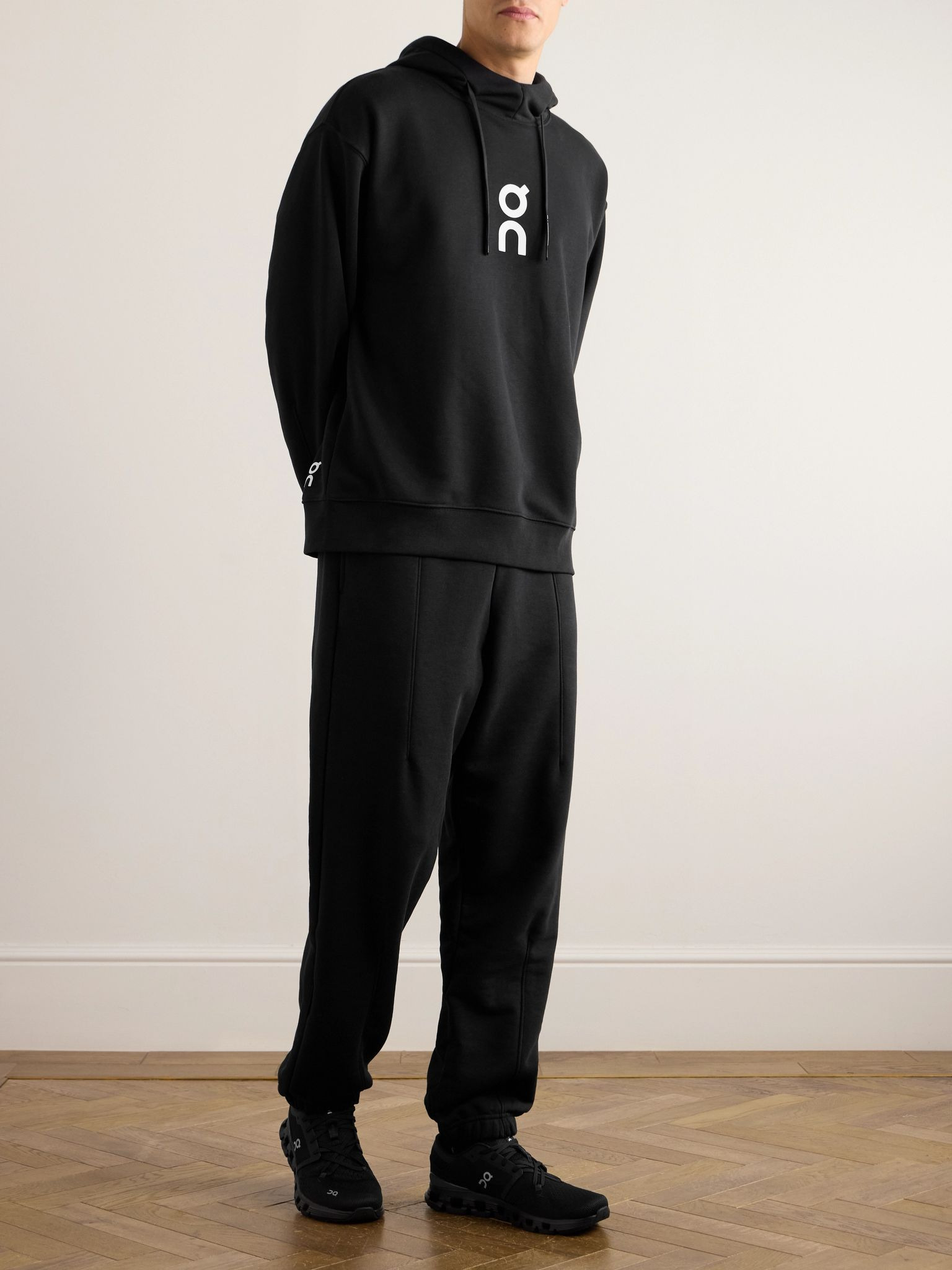 Club Tapered Organic Cotton-Blend Jersey Sweatpants Black - 2