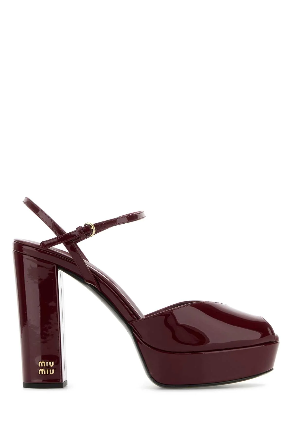 Miu Miu Women Burgundy Leather Sandals - 1