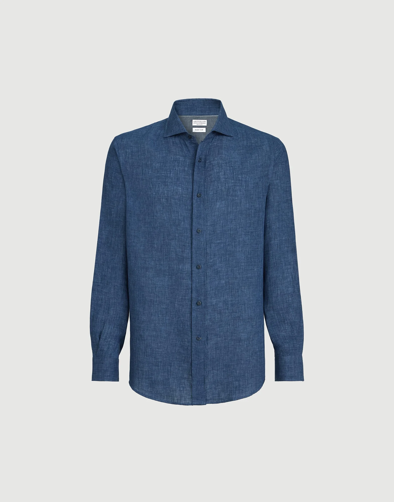 Délavé linen easy fit shirt with spread collar - 1