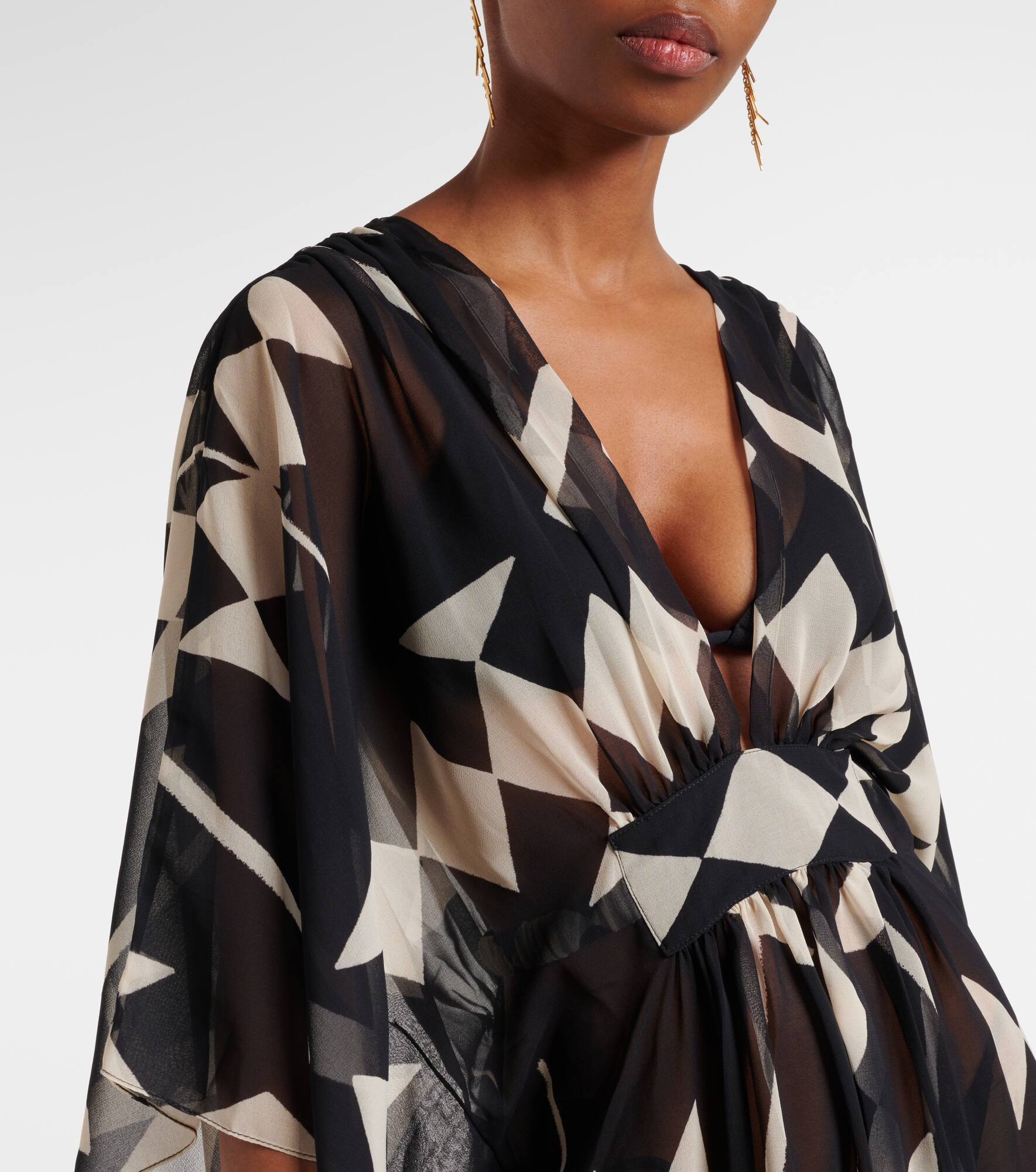 Printed georgette maxi dress - 4