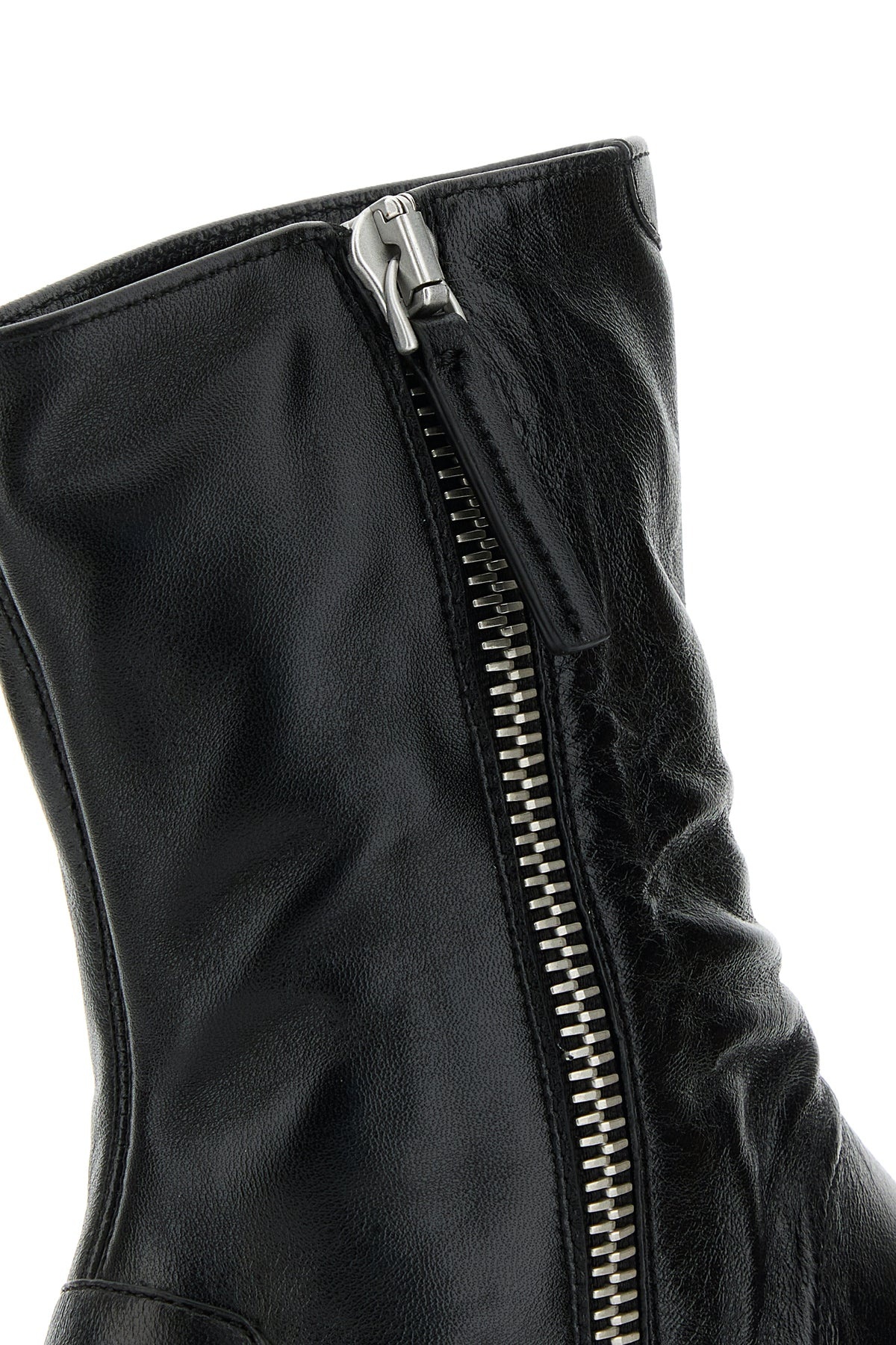 Black leather ankle boots - 4