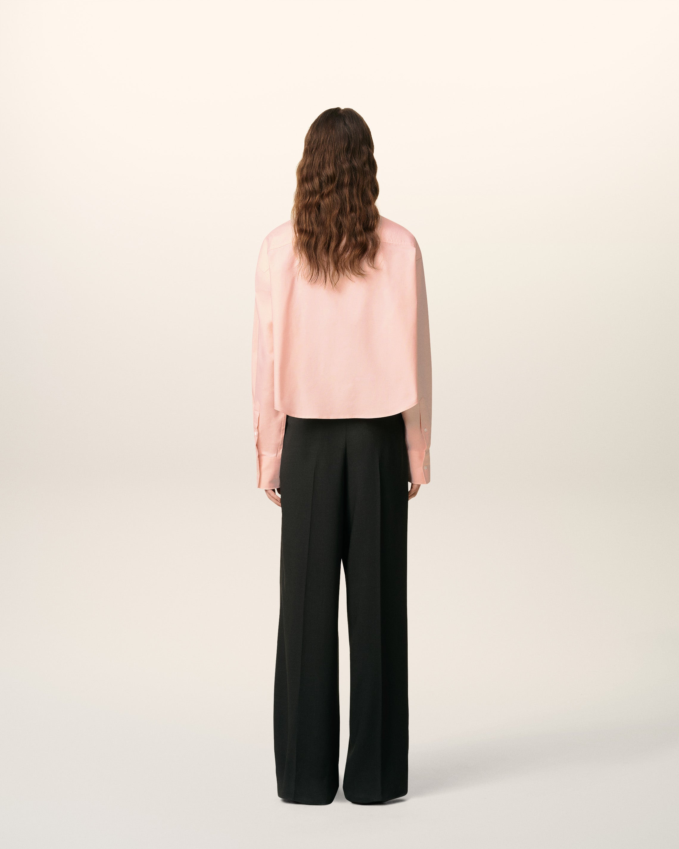 PINK COTTON AMI DE COEUR CROPPED OVERSIZED SHIRT - 5