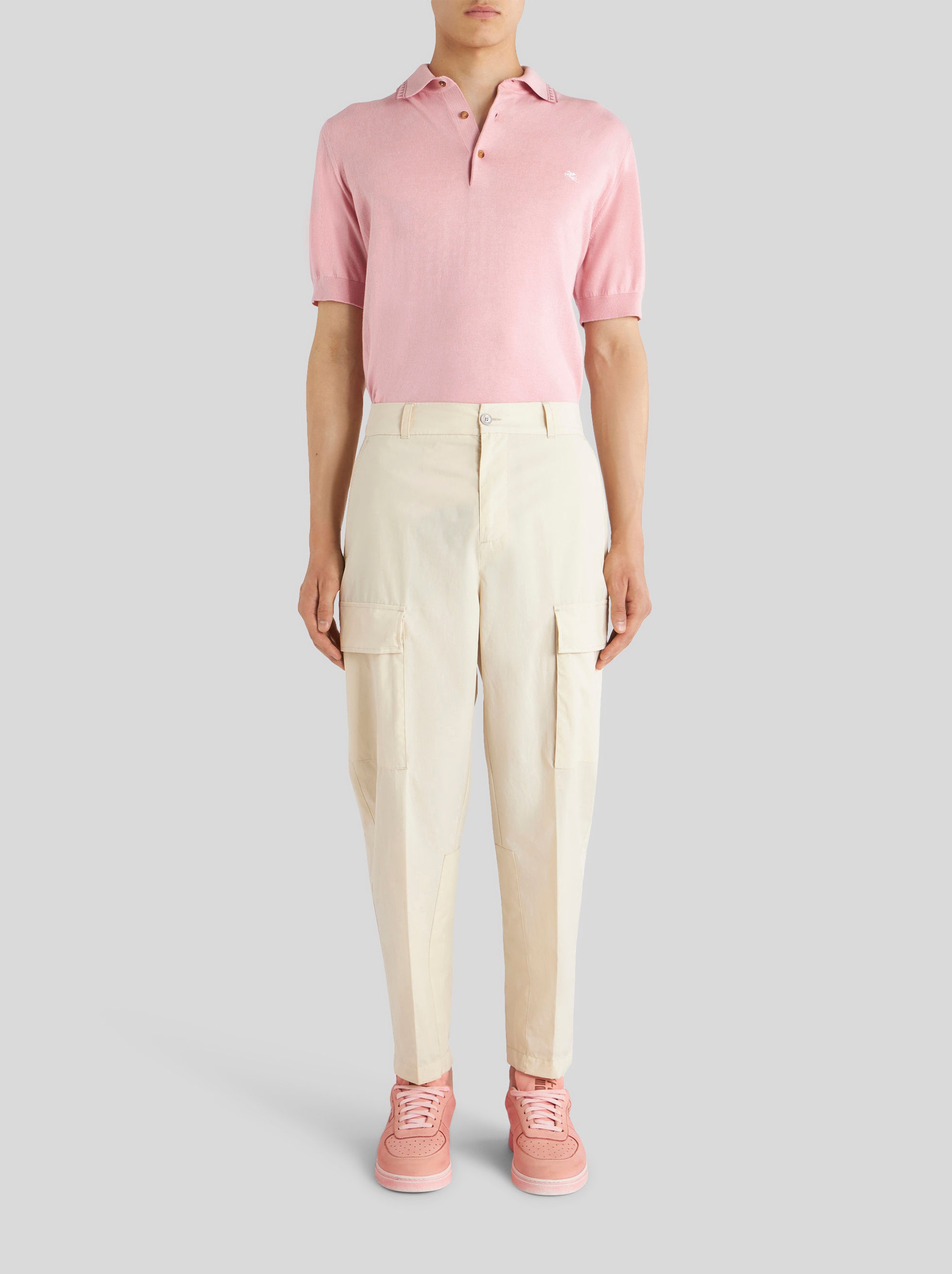 JERSEY POLO SHIRT WITH DECORATIVE GRECA - 3