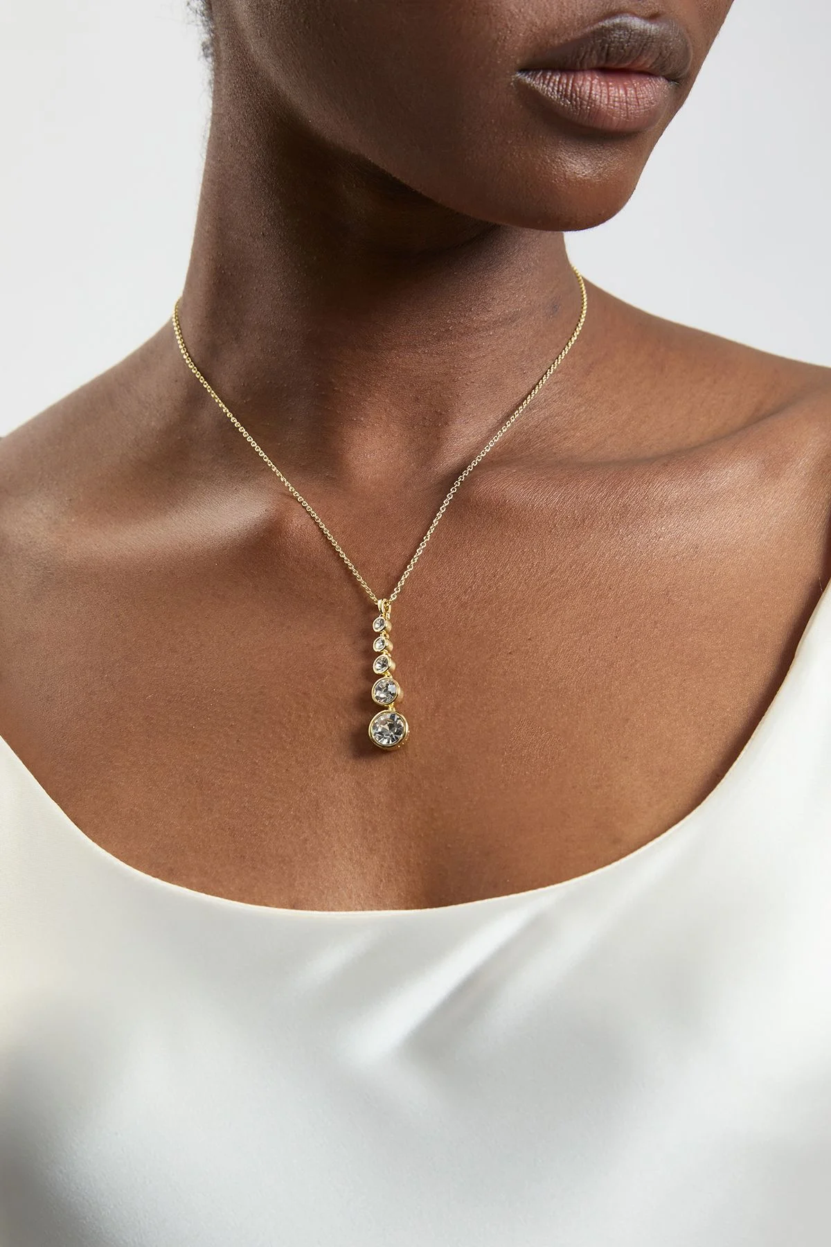 Crystal Flow Pendant Necklace - 1