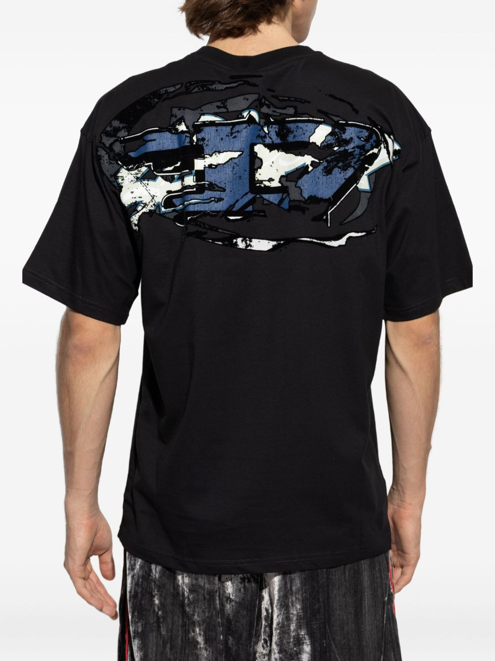 logo-embroidered back-print T-shirt - 4