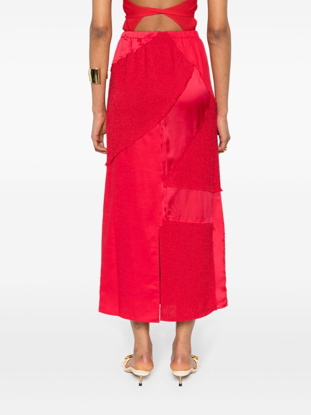 patchwork midi skirt - 4