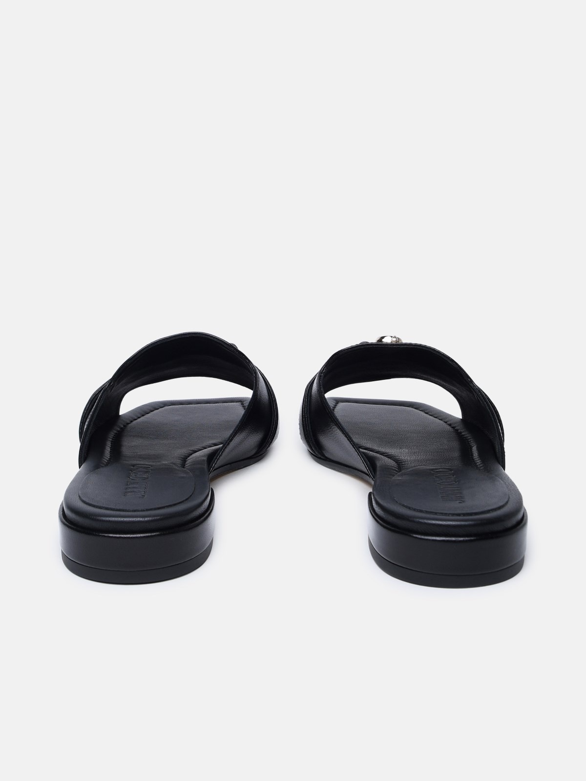 BLACK LEATHER SLIPPERS - 4