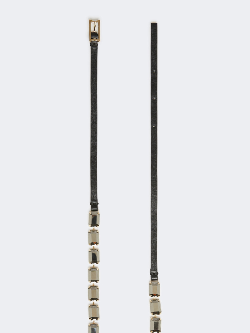 Max Mara FUMANTE Jewelled nappa leather belt - BLACK outlook
